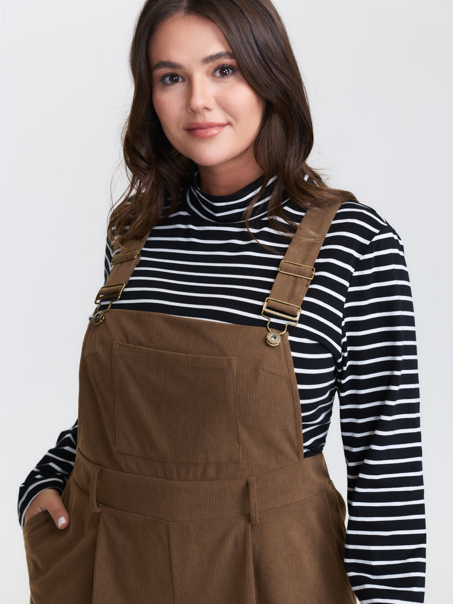 Corduroy Adjustable Shoulder Strap Jumpsuit