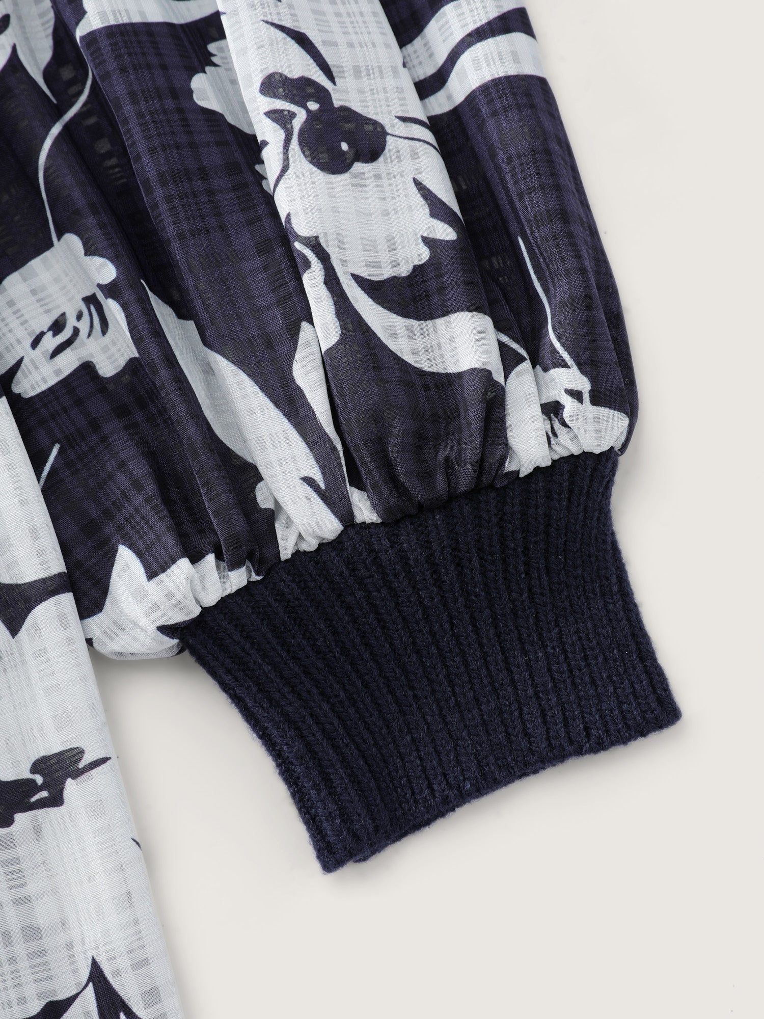 Chiffon Floral Layered Square Neck Pullover