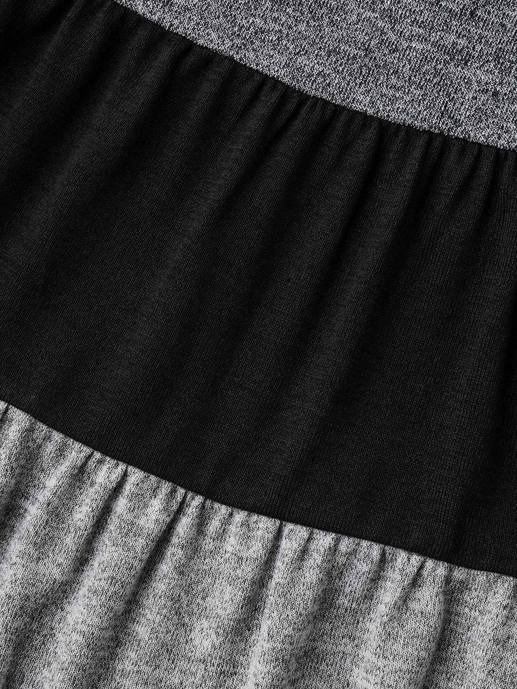 Color Block Round Neck Tiered Knit Top