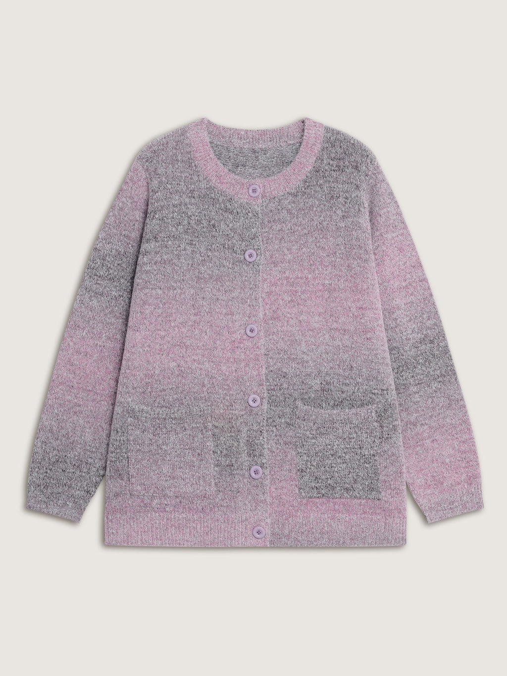 Color Gradient Buttons Knit Cardigan