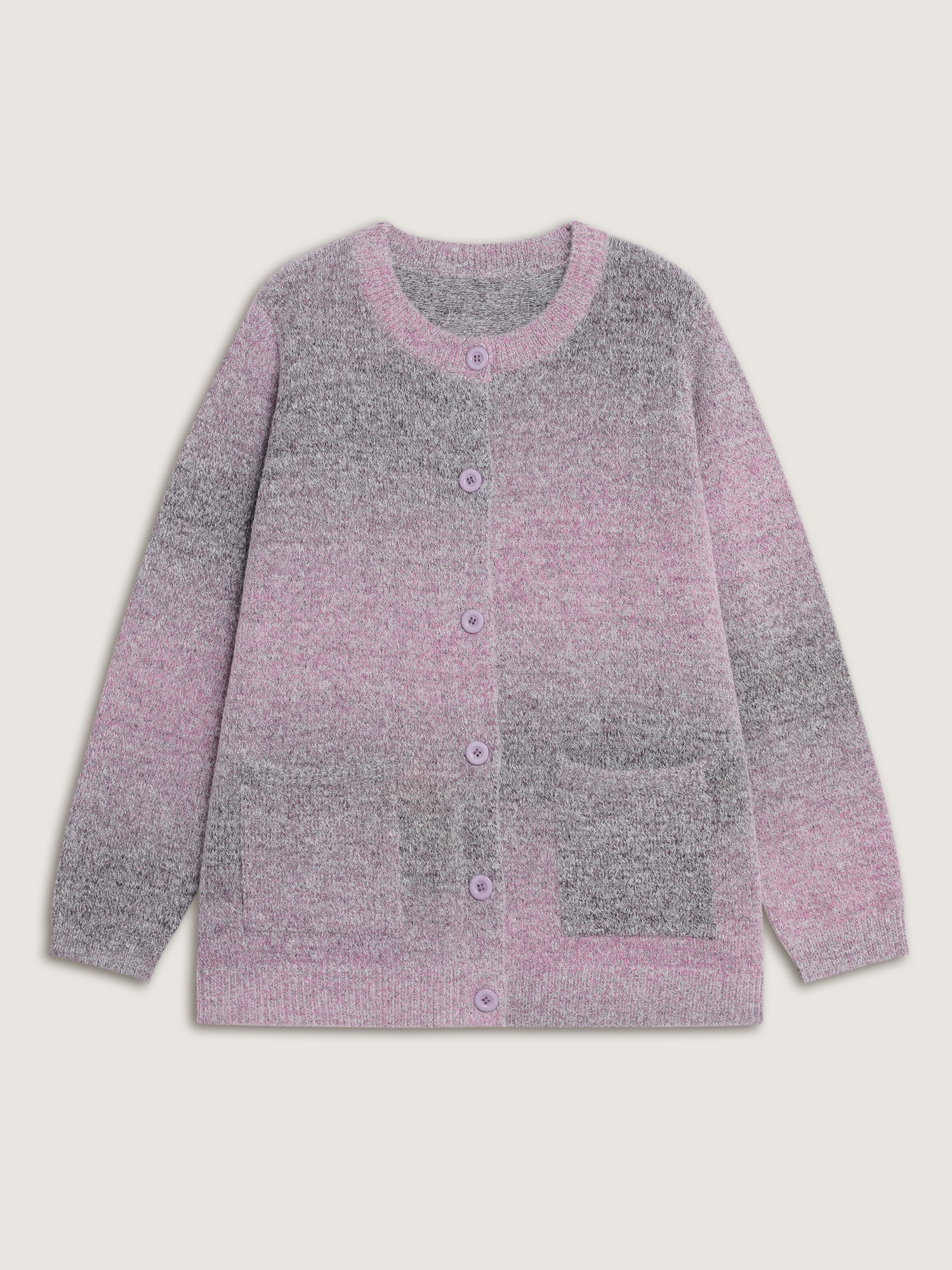 Color Gradient Buttons Knit Cardigan