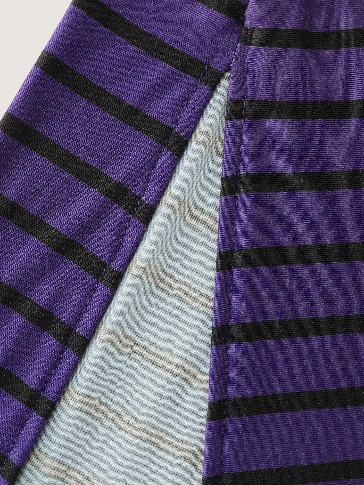 Color Gradient Stripe V-Neck Sleep Dress