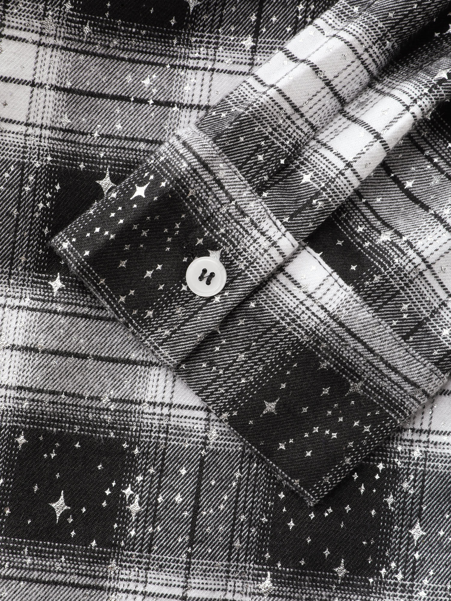 Checkered Hot Stamped Waist-Tie Blouse