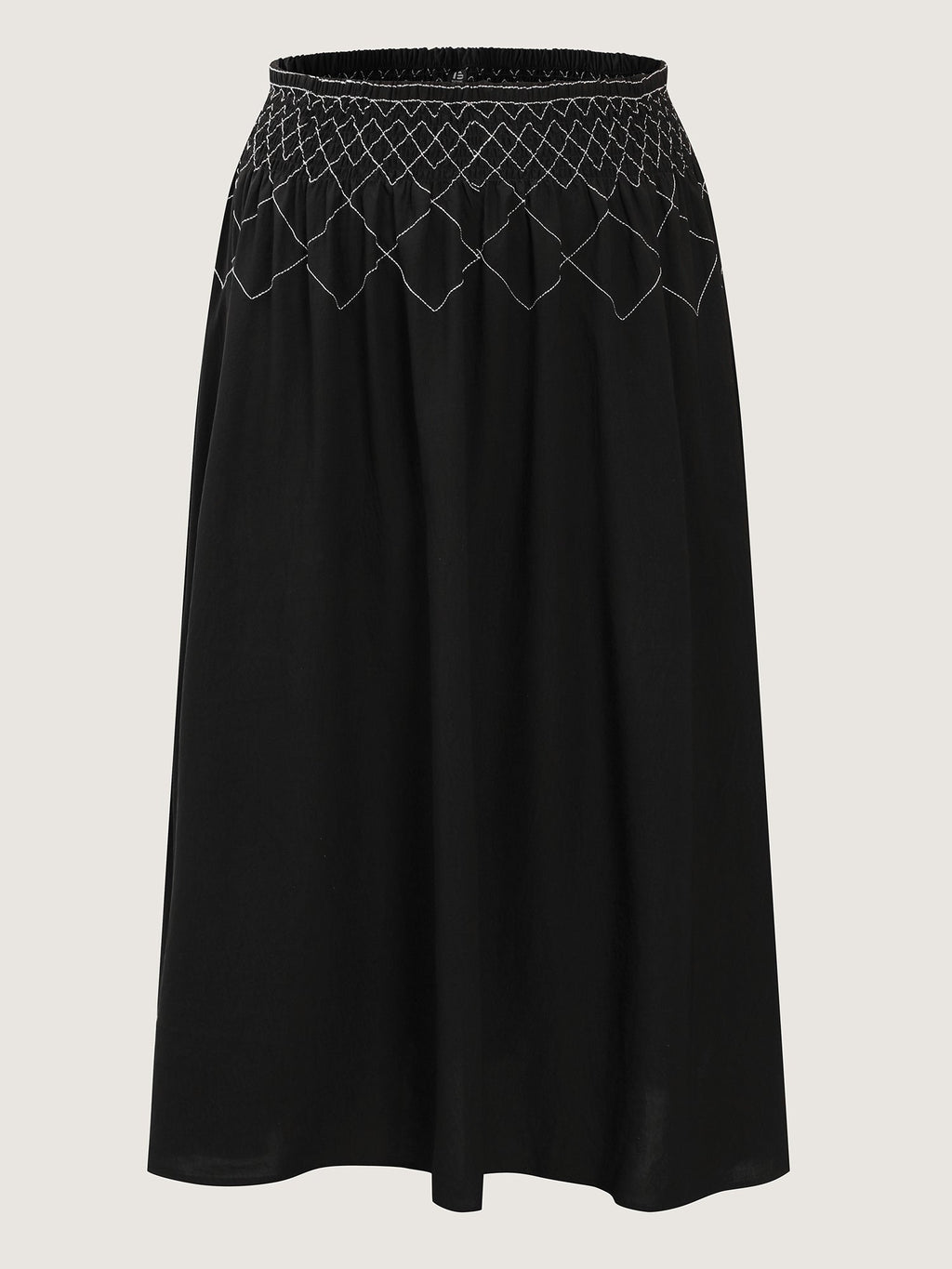Crisscross Waistband Shirred Midi Dress