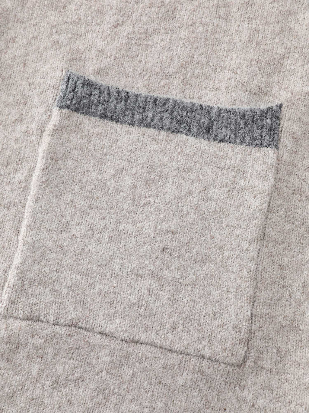 Color Contrast Buttons Pockets Knit Cardigan