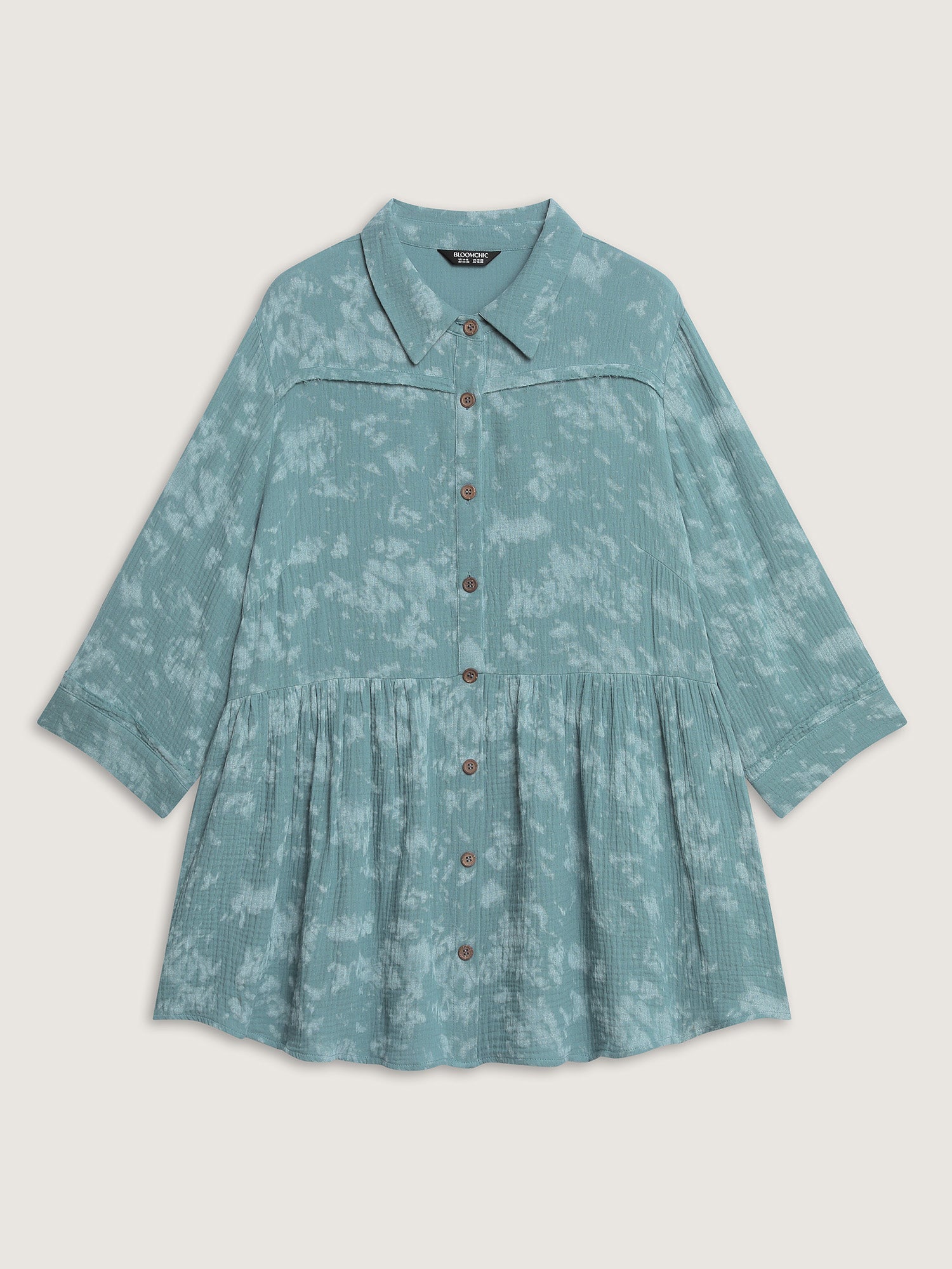 Cotton Snowflake Effect Half-Placket Blouse