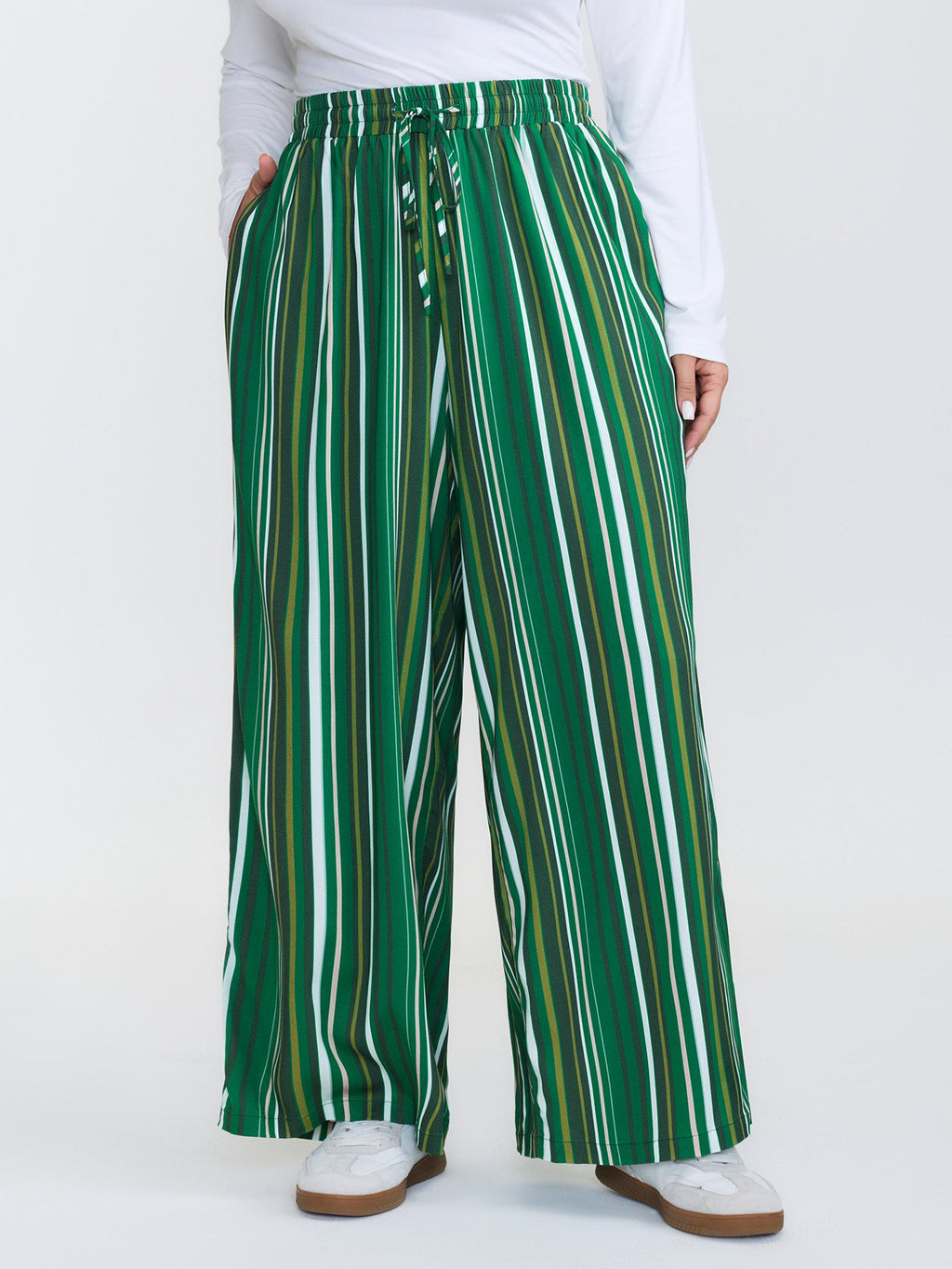 Colorful Stripes Drawstring Waist Pants