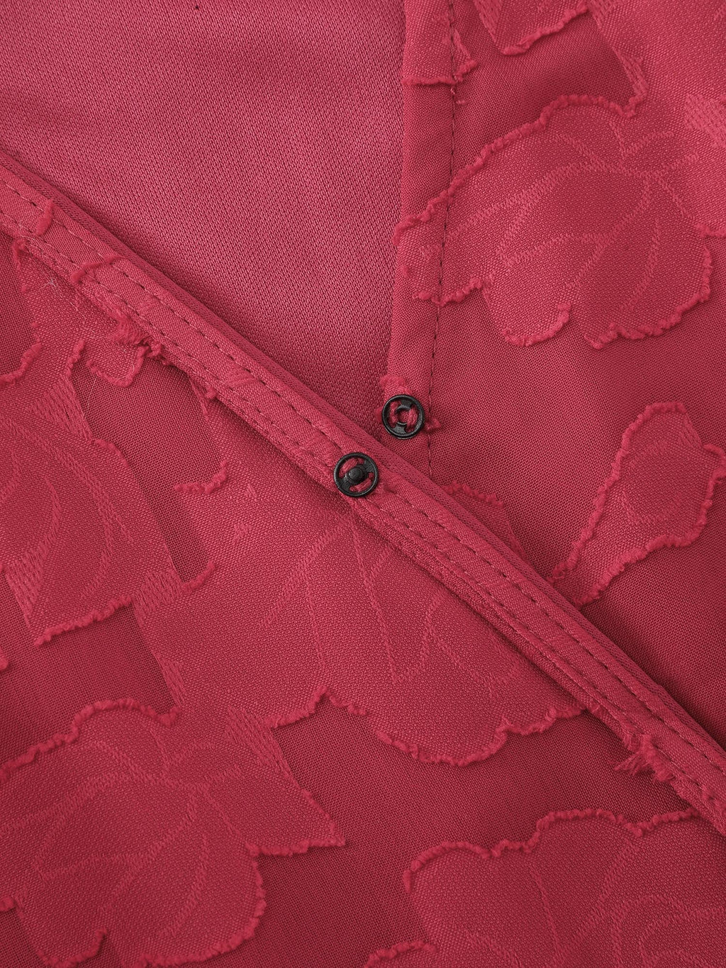 Cut-Out Flower Adjustable Belt Blouse