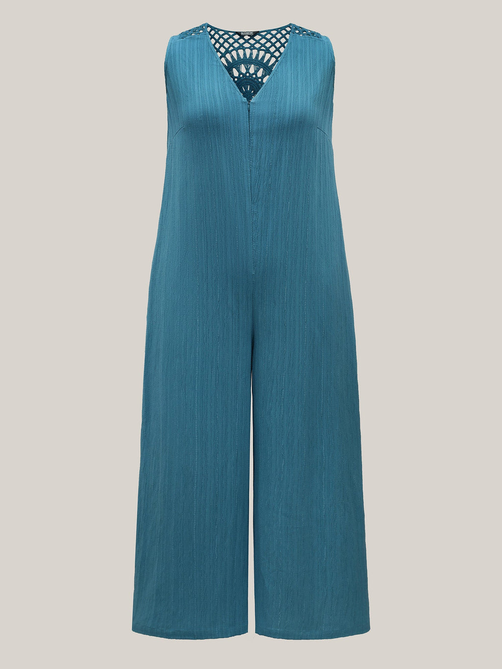 Back Cut-Out Textured Jumpsuit