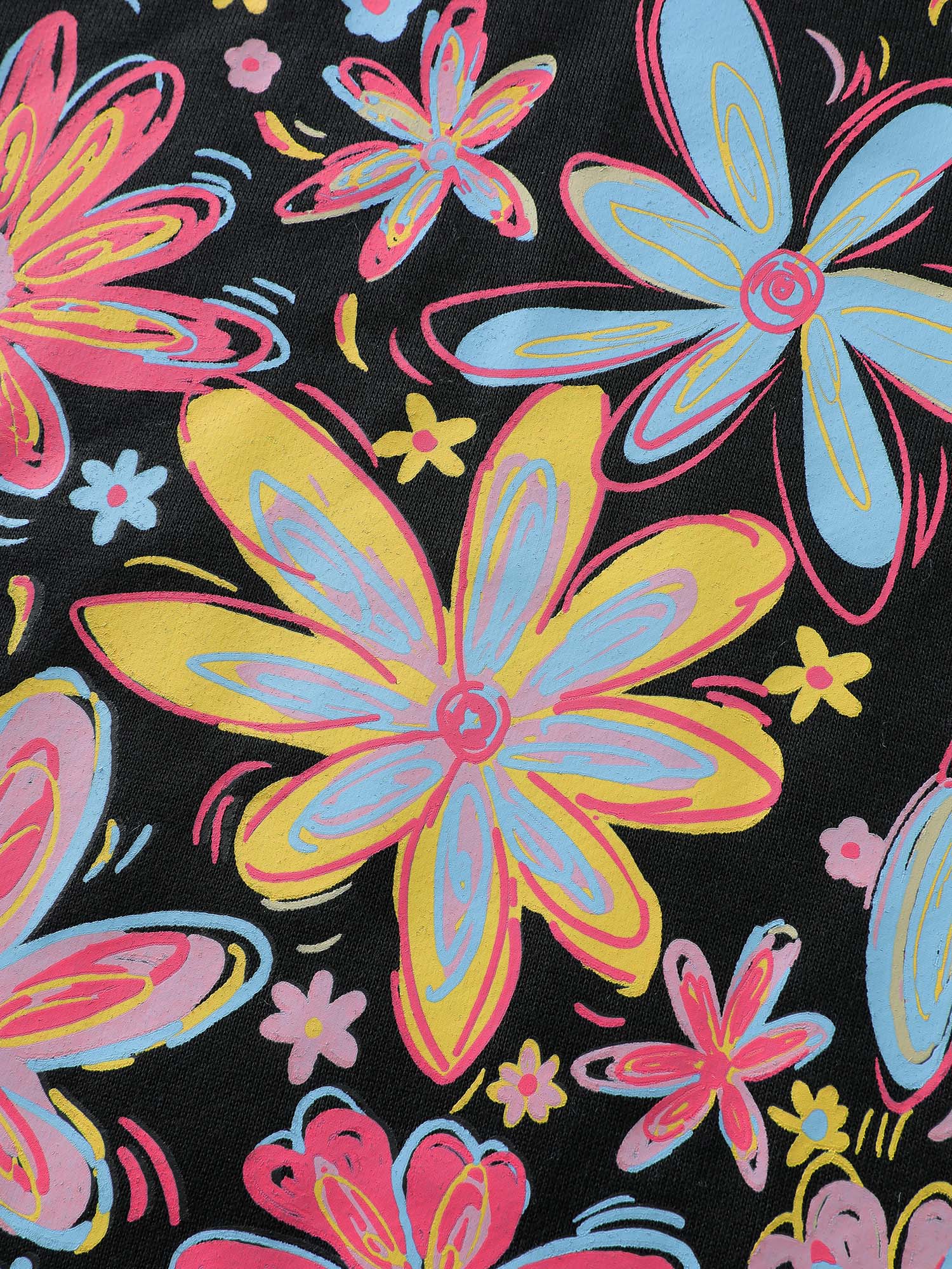 Colorful Floral Print Hoodie Sweatshirt