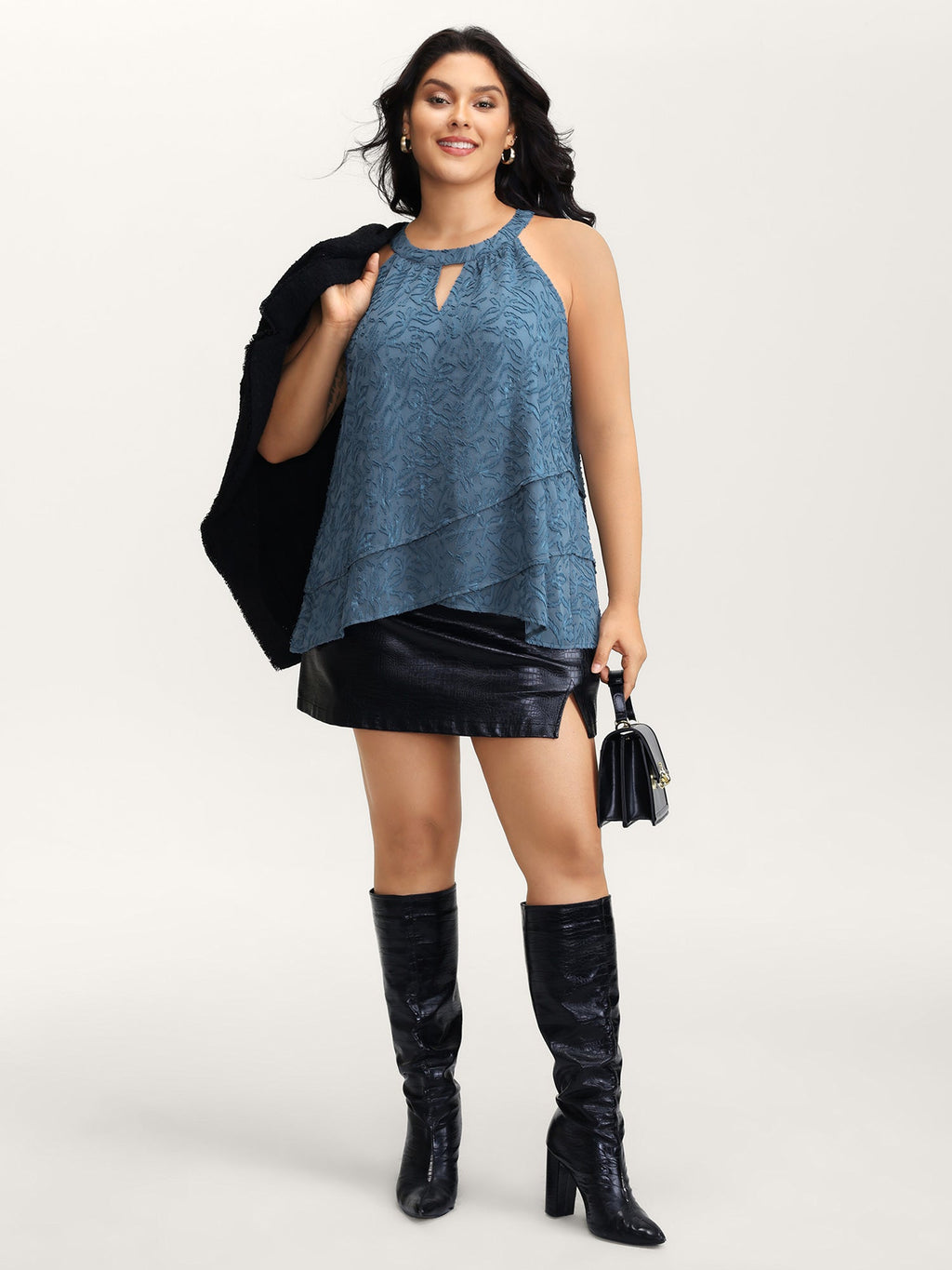 Chiffon Textured Layered Tank Top