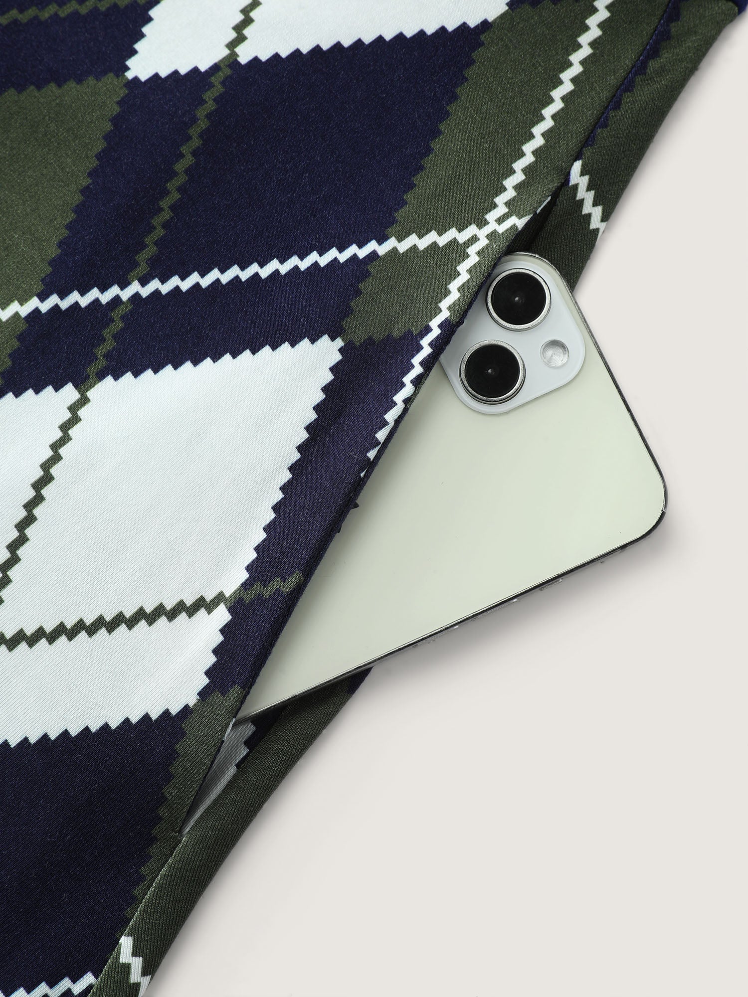 Cable Knit Geometric Print Midi Dress