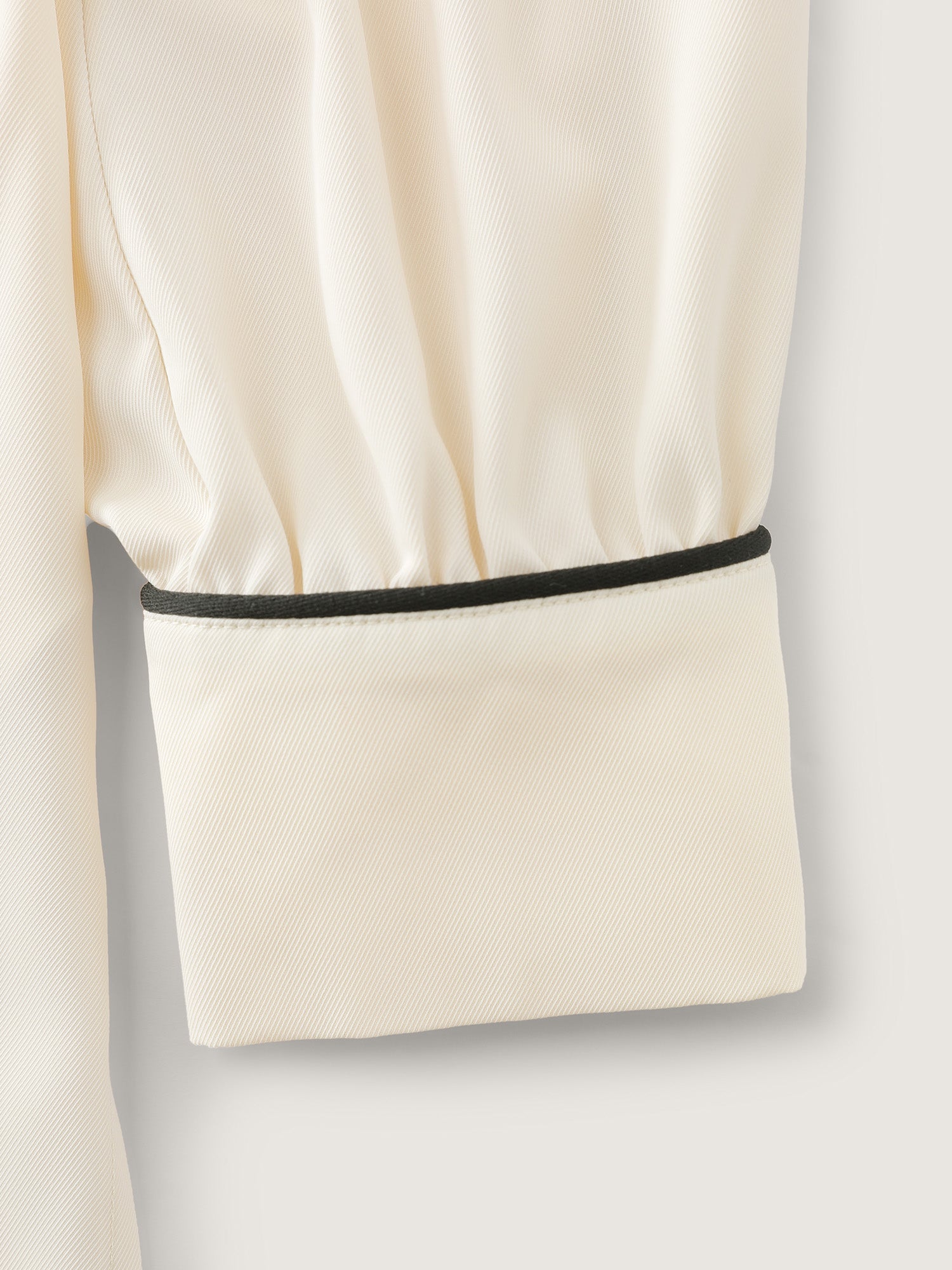 Bowknot Neckline Color Contrast Blouse