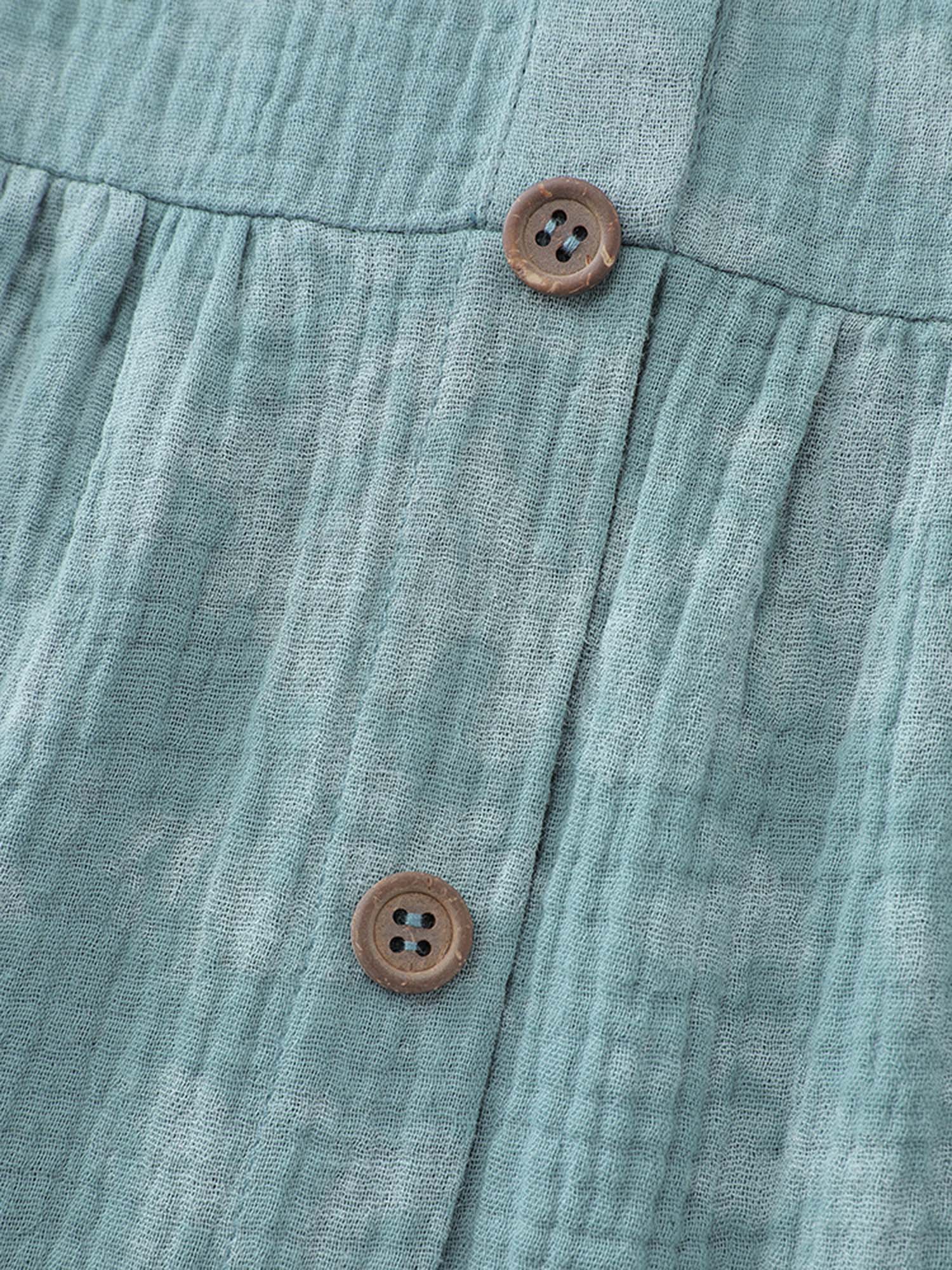 Cotton Snowflake Effect Half-Placket Blouse