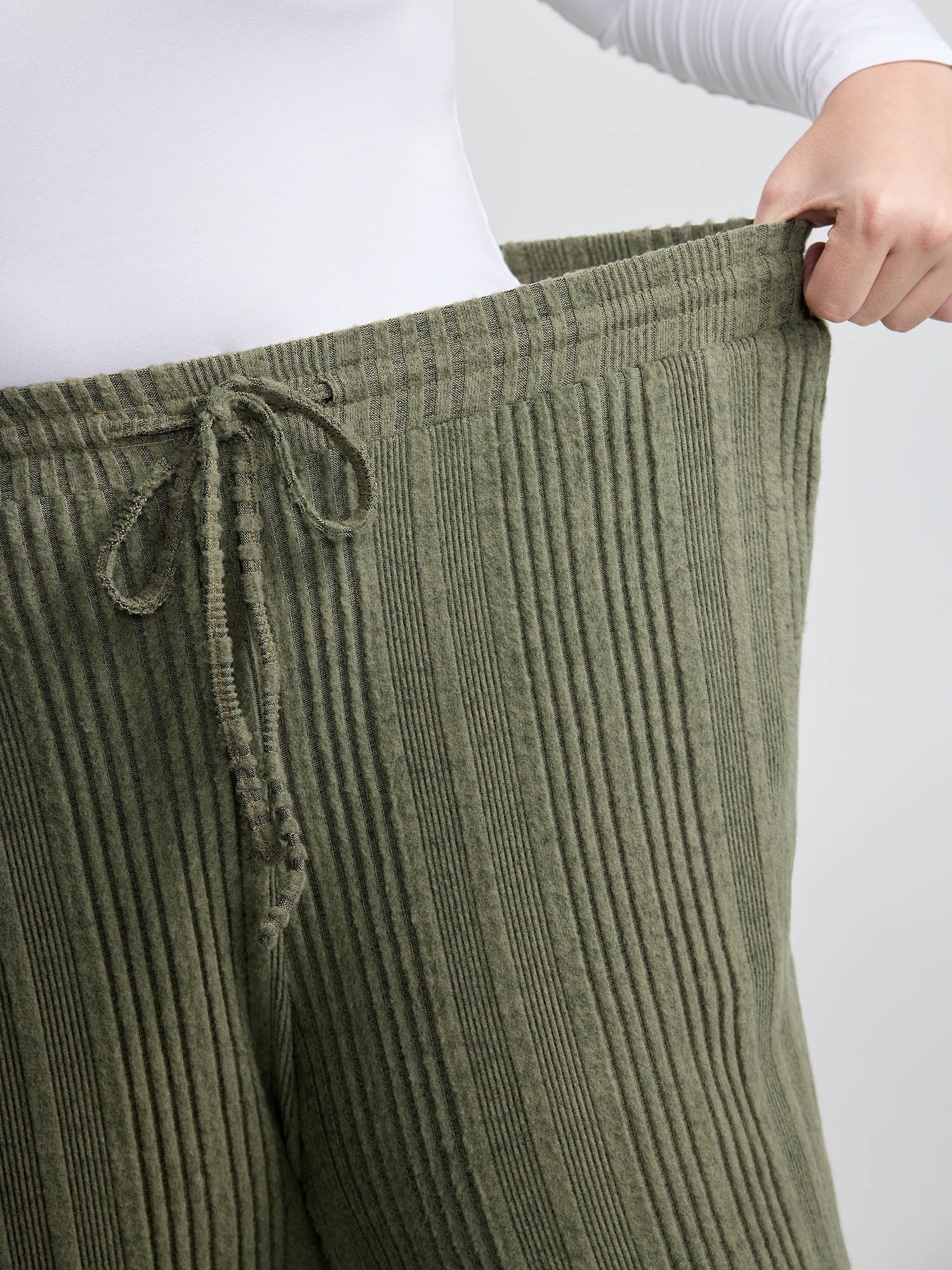 Color Blend Knit Drawstring Lounge Bottoms