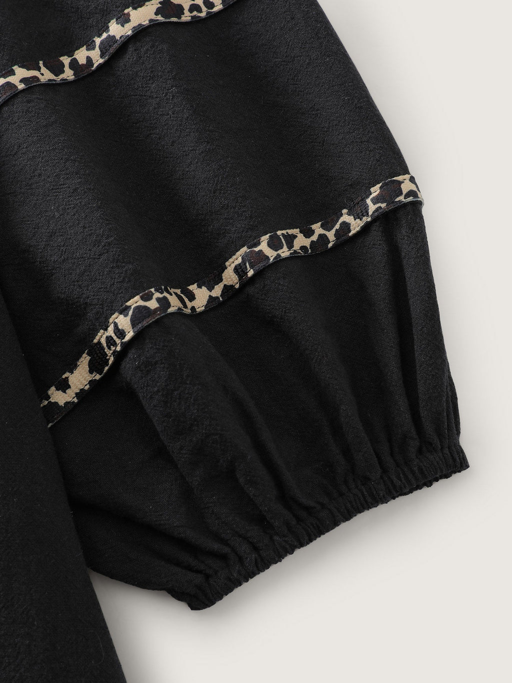 Cotton Leopard Print Notched Collar Midi Dress