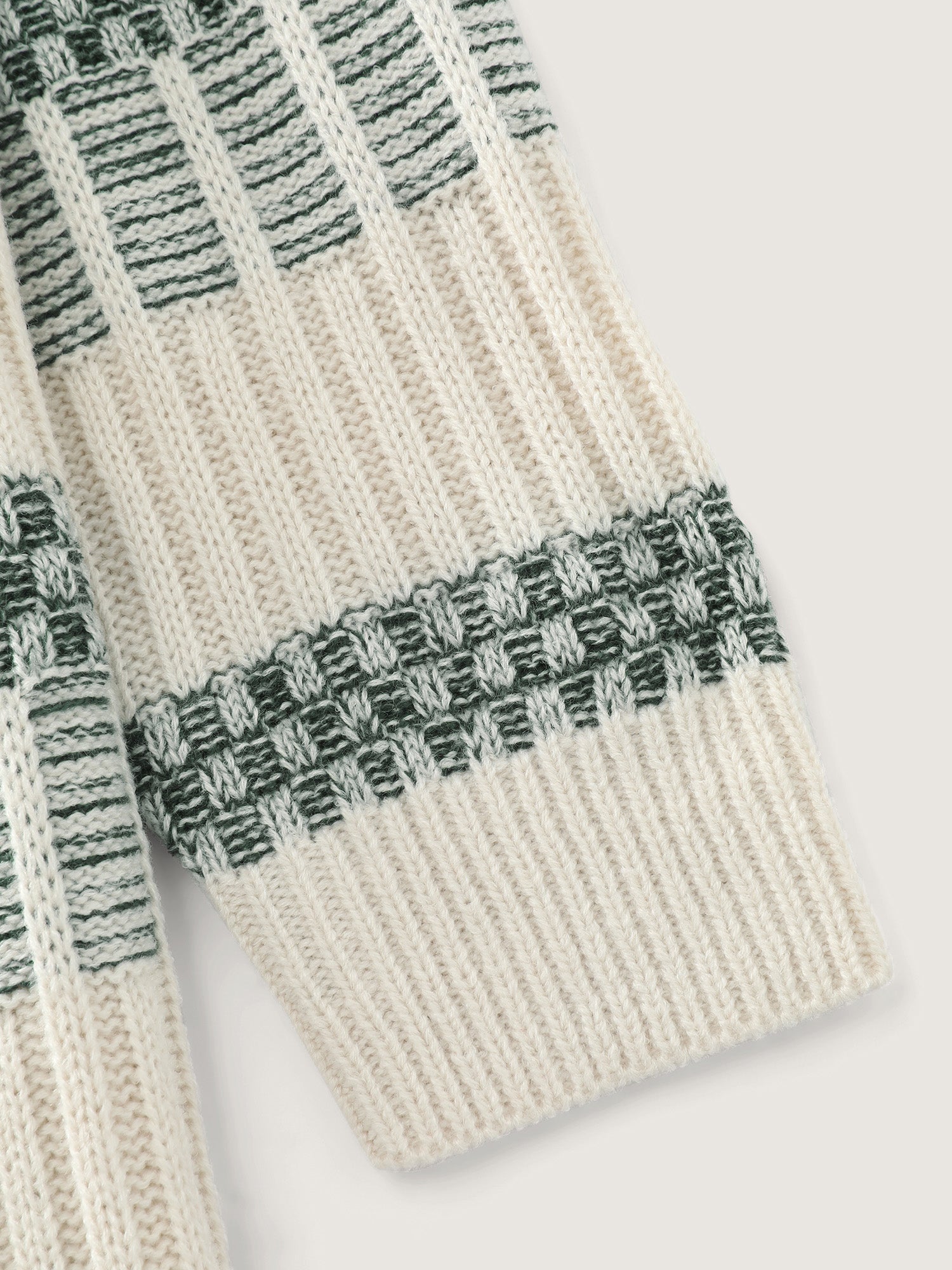 Color Stripes Textured Round Neck Pullover