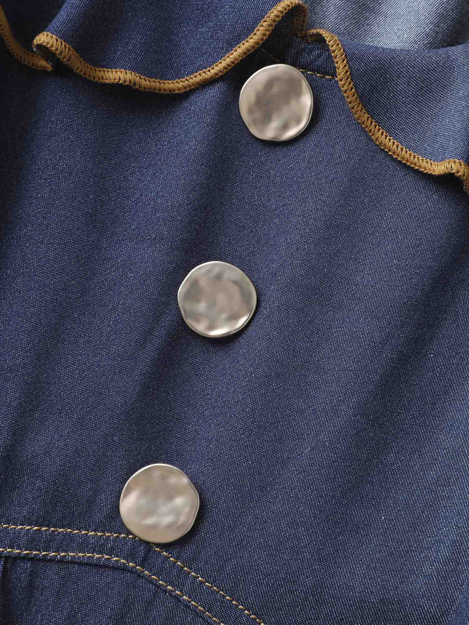 Denim-Like Ruffled Tiered Midi Dress