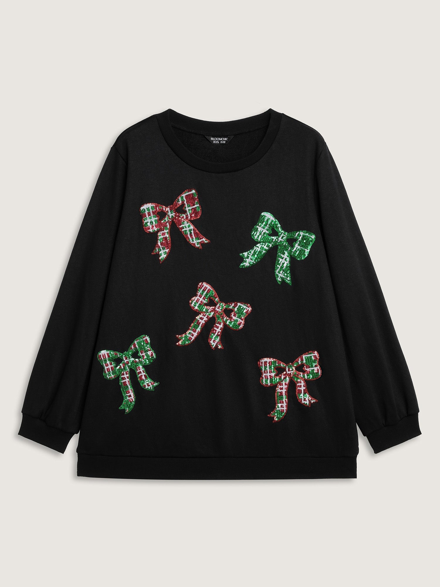 Bow Sequin Embroidery Sweathshirt