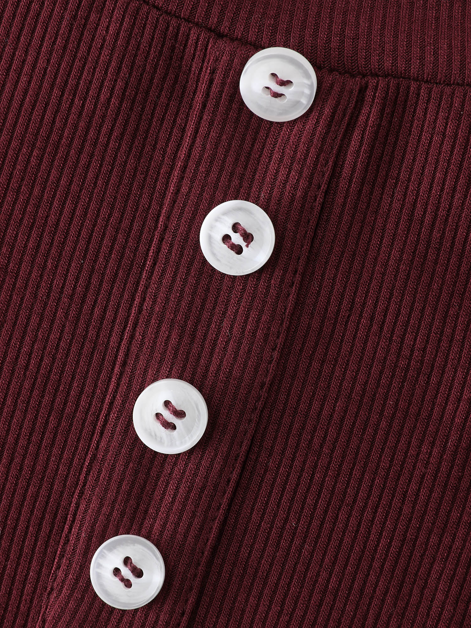 Color Contrast Buttons Fitted T-Shirt