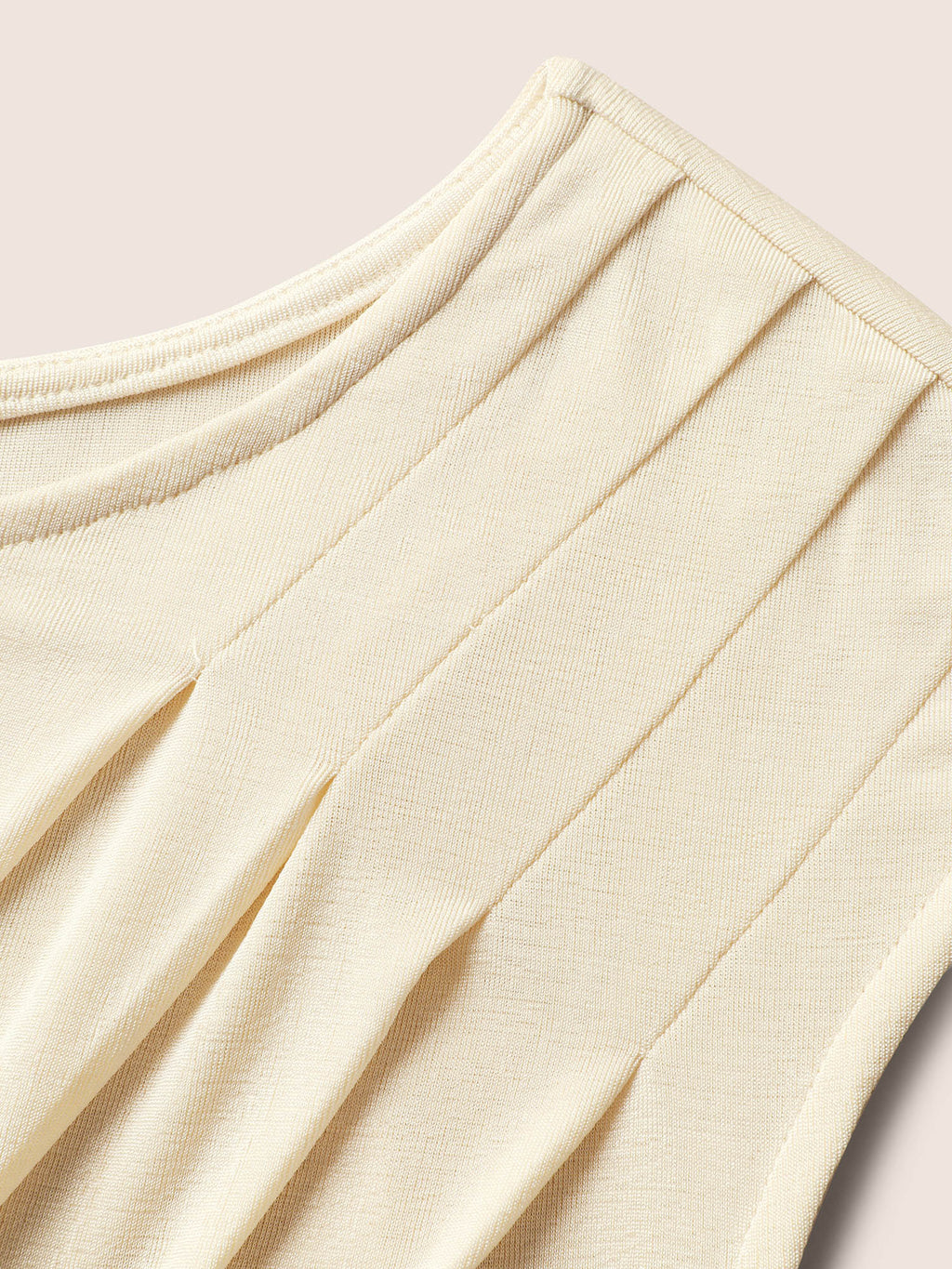 Asymmetrical Neck Pleated Cap Sleeve T-shirt