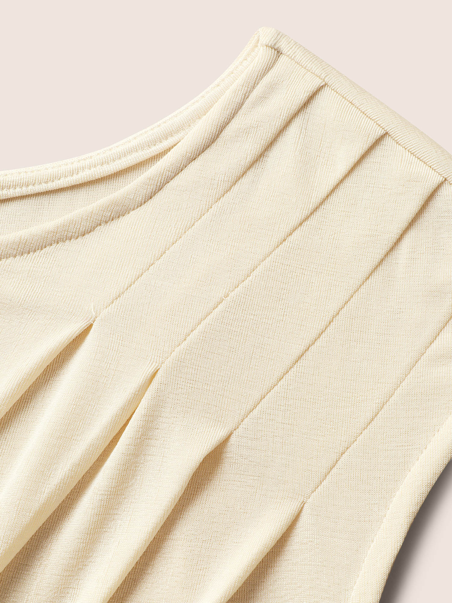 Asymmetrical Neck Pleated Cap Sleeve T-shirt