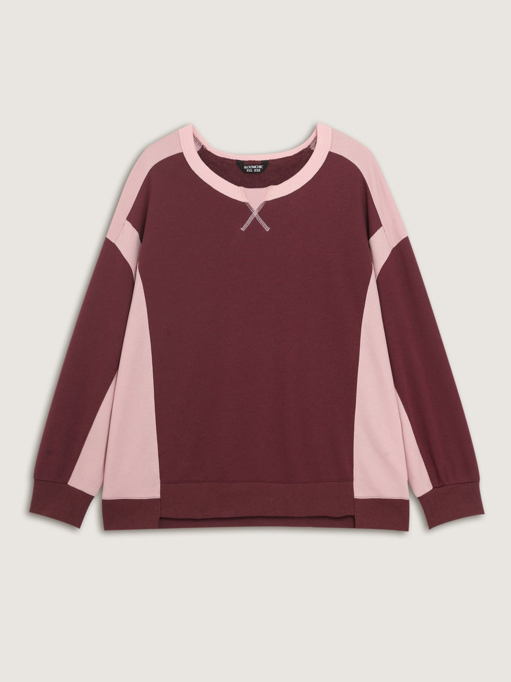 Color Contrast Relaxed-Fit Sweatshirt