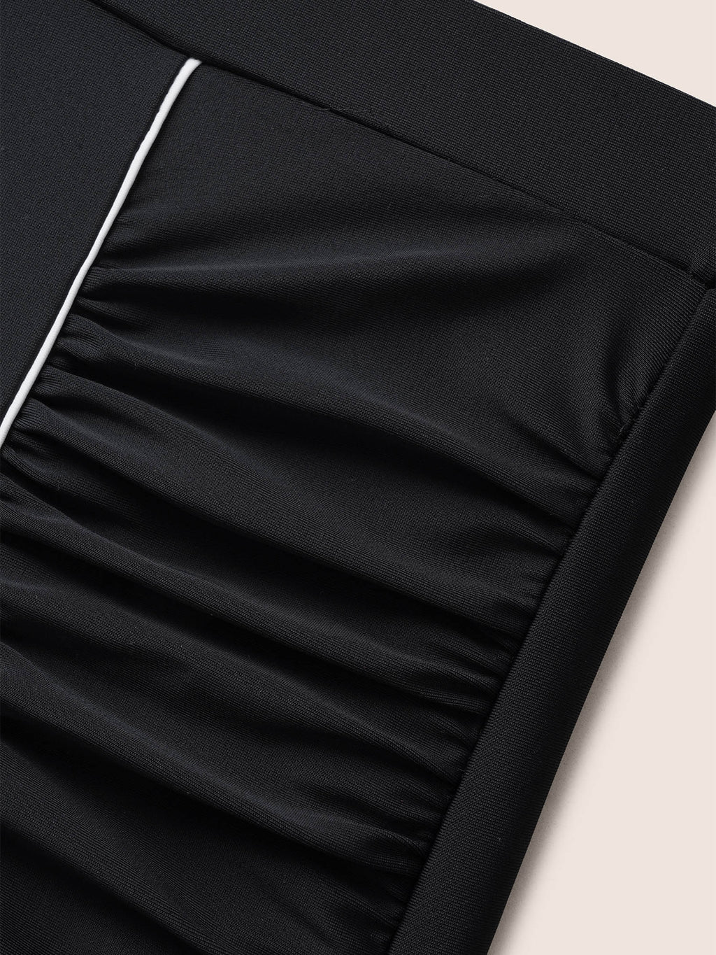 Contrast Trim Ruched High Rise Swim Bottom