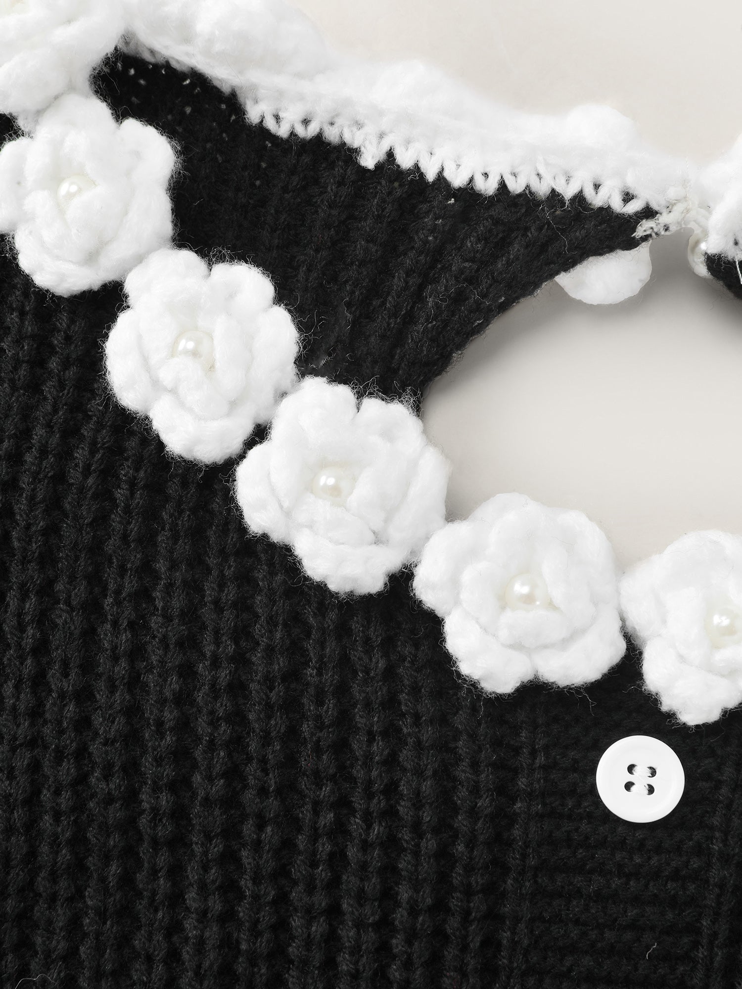 Cloudy Crochet Neckline Midi Sweater Dress