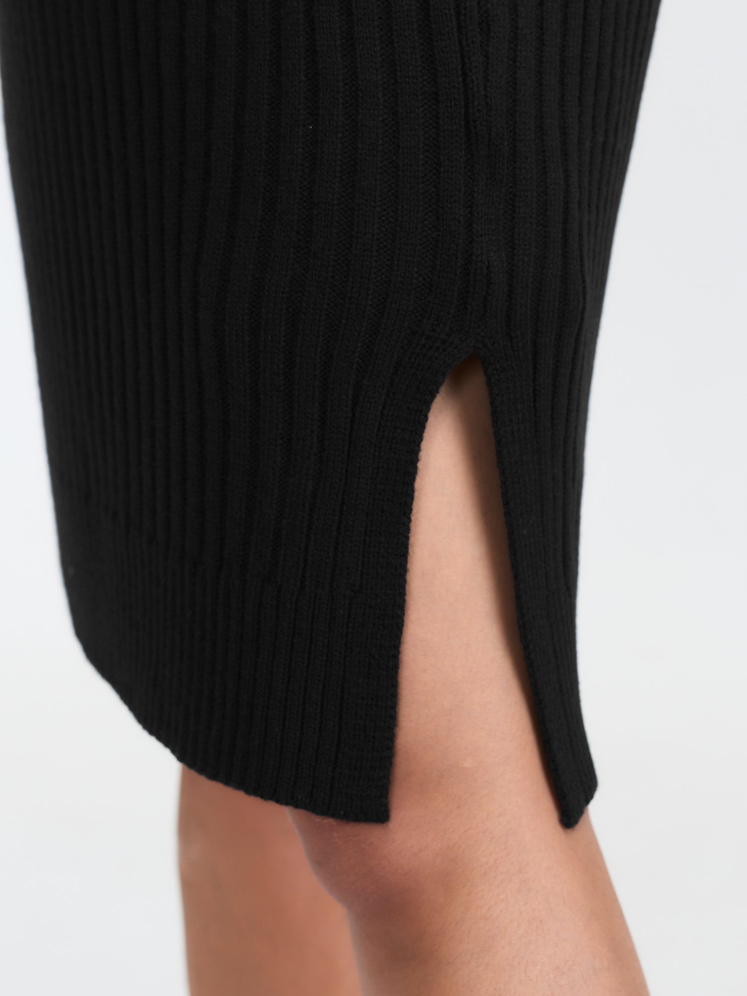 High Turtleneck Textured Sweater Dress