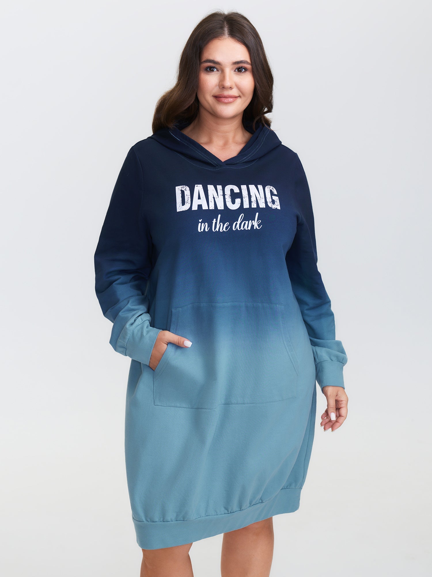 Dancing in the Dark Hooded Midi Dress