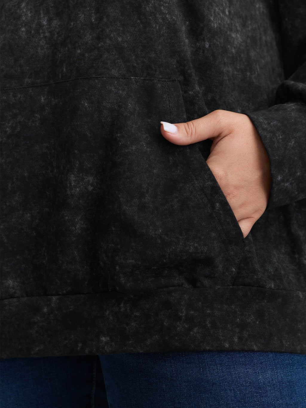 Boho Pattern Pockets Textured Hoodie