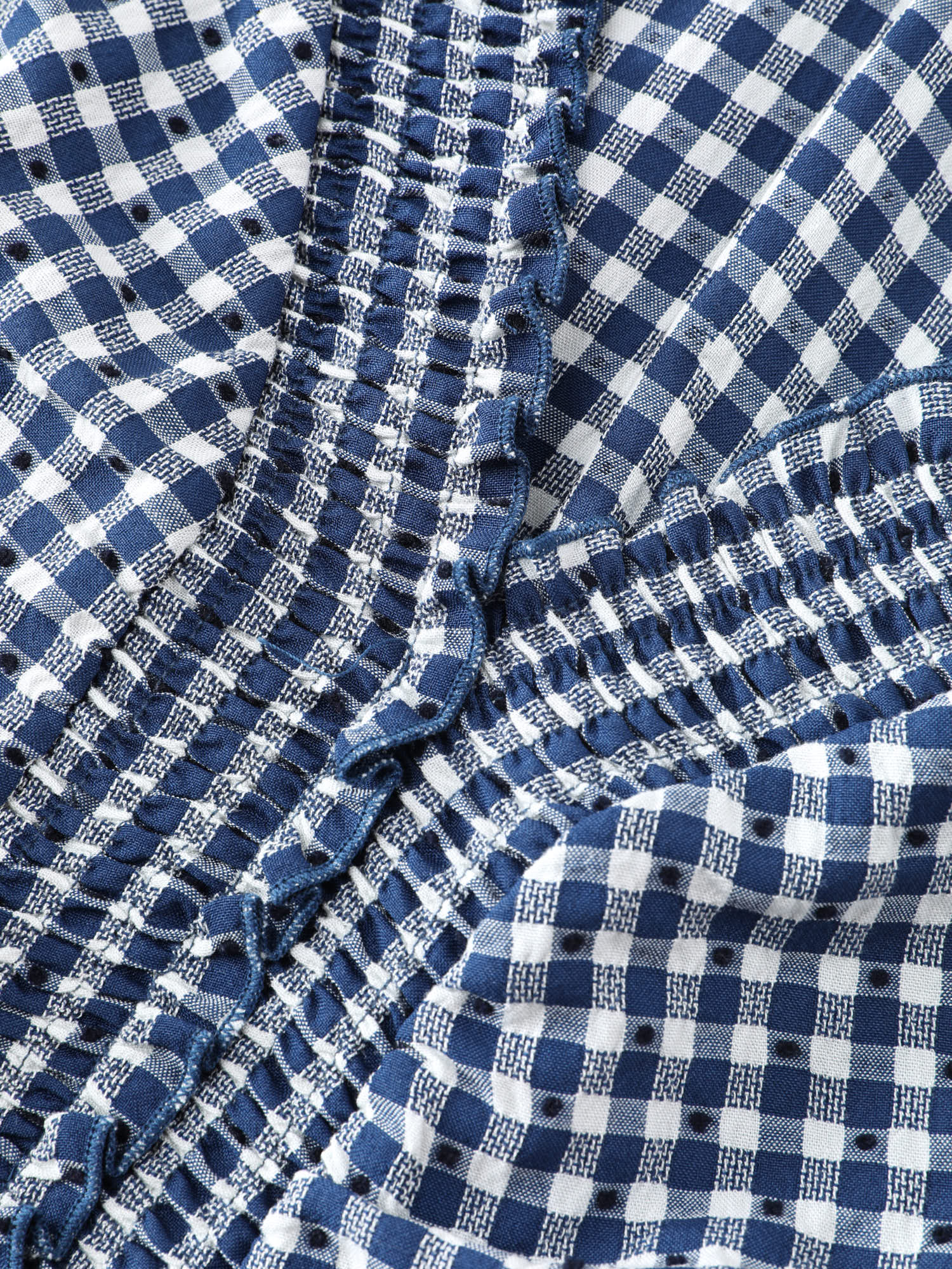 Checkered Shirred Pockets Tiered Maxi Dress