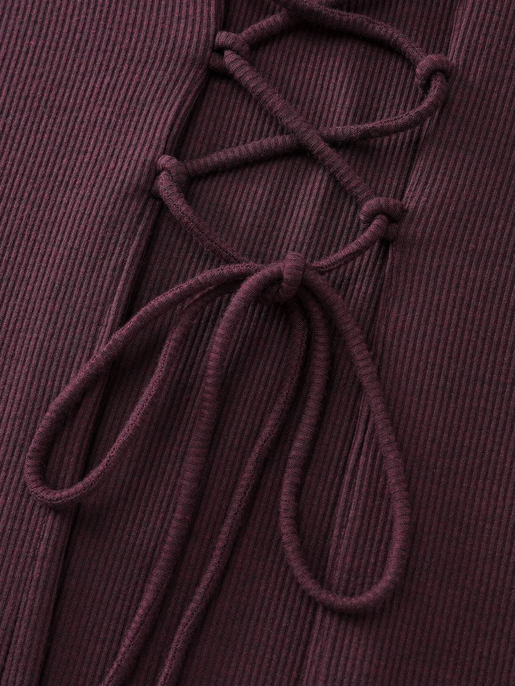 Cross-Tie Back V-Neck Knit Top