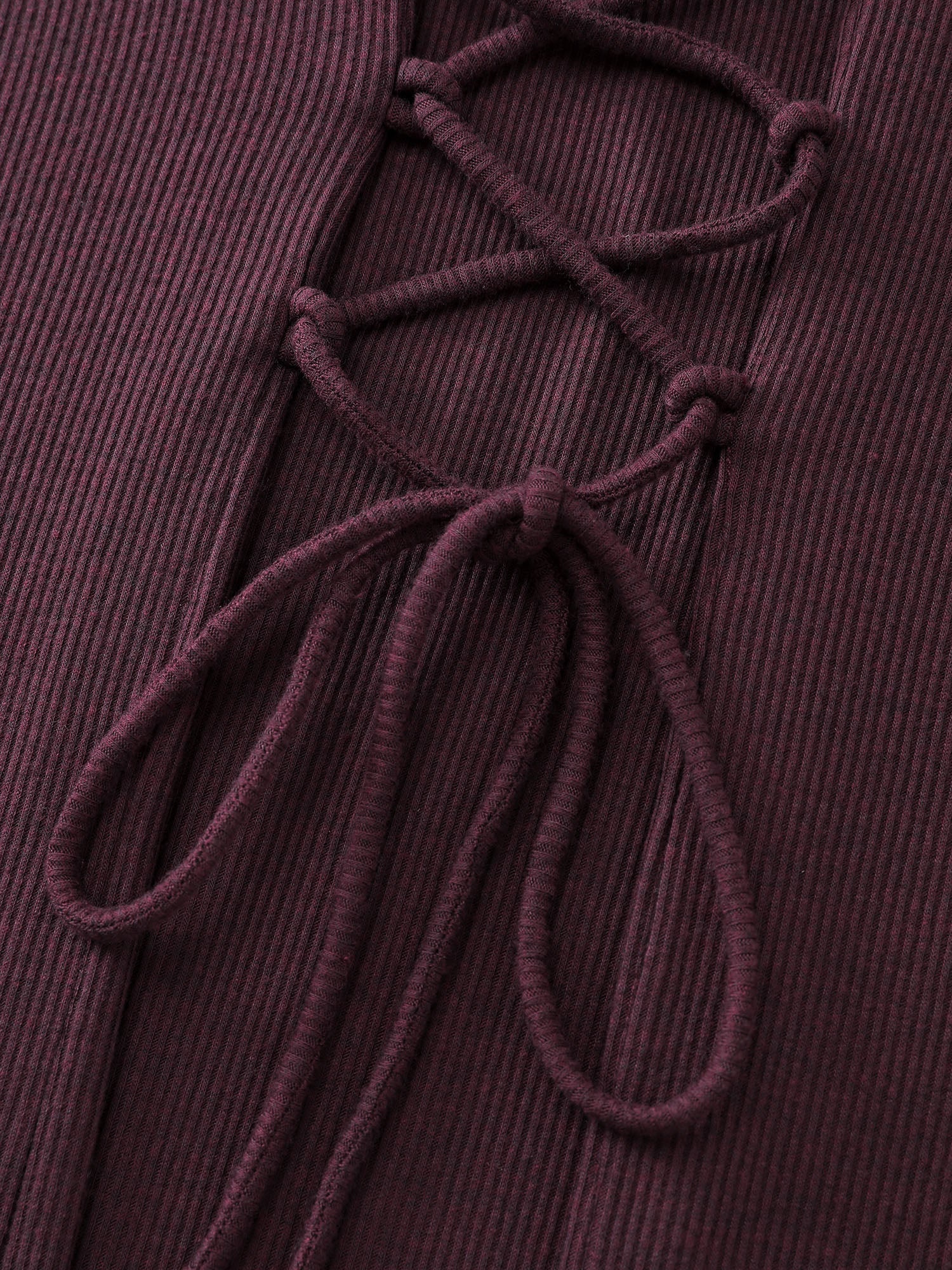 Cross-Tie Back V-Neck Knit Top