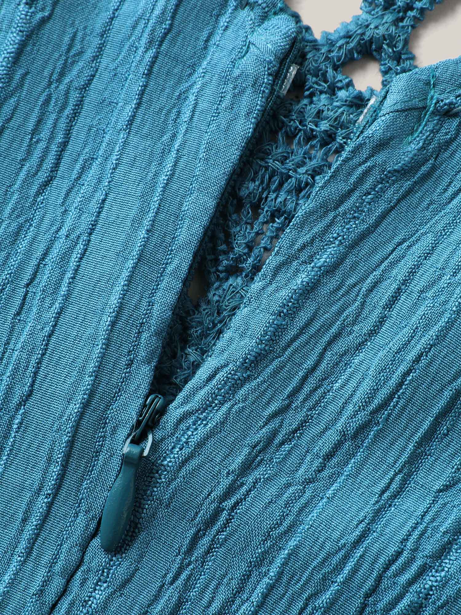 Back Cut-Out Textured Jumpsuit