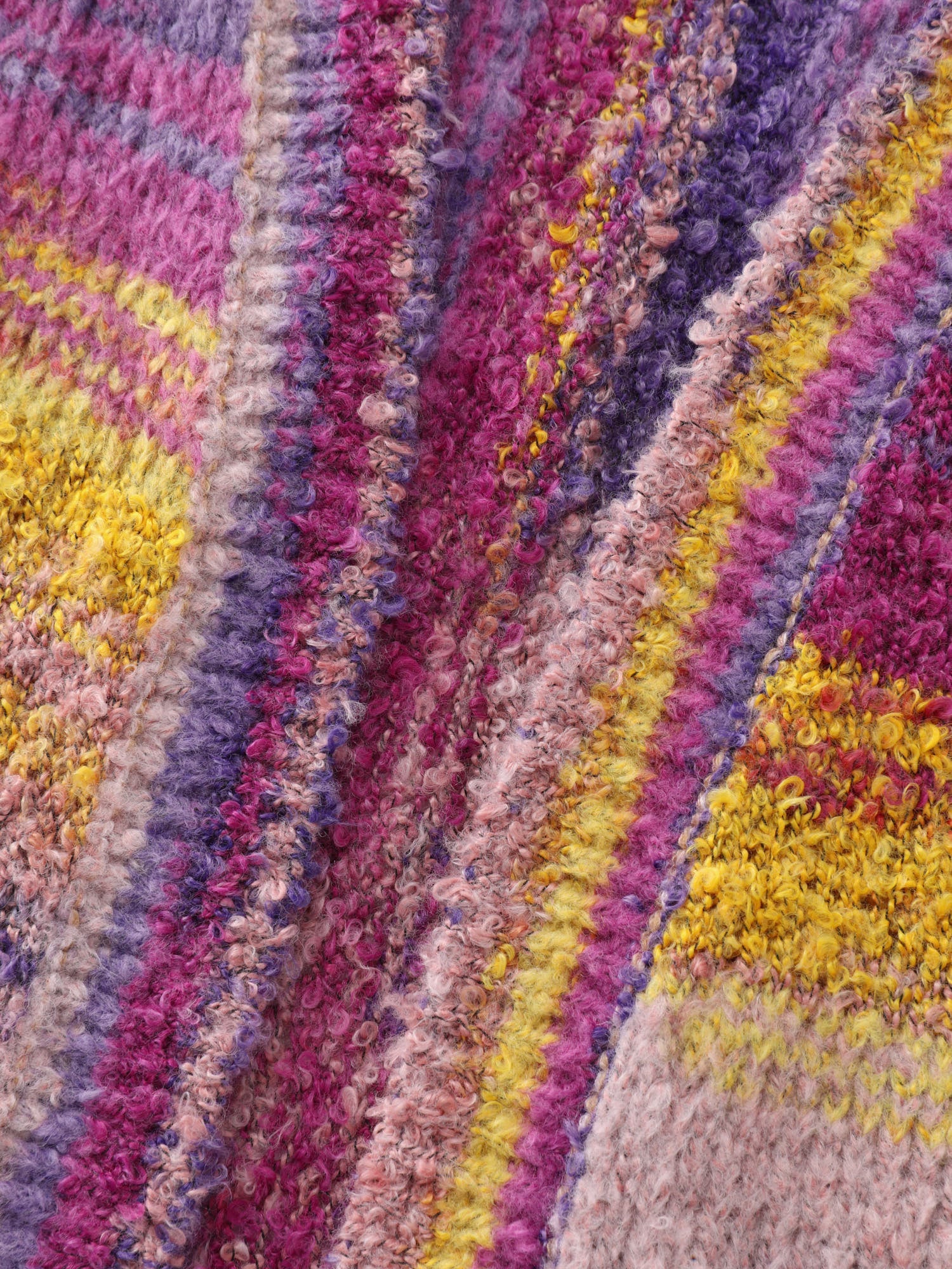 Color Gradient Textured Open-Front Knit Cardigan