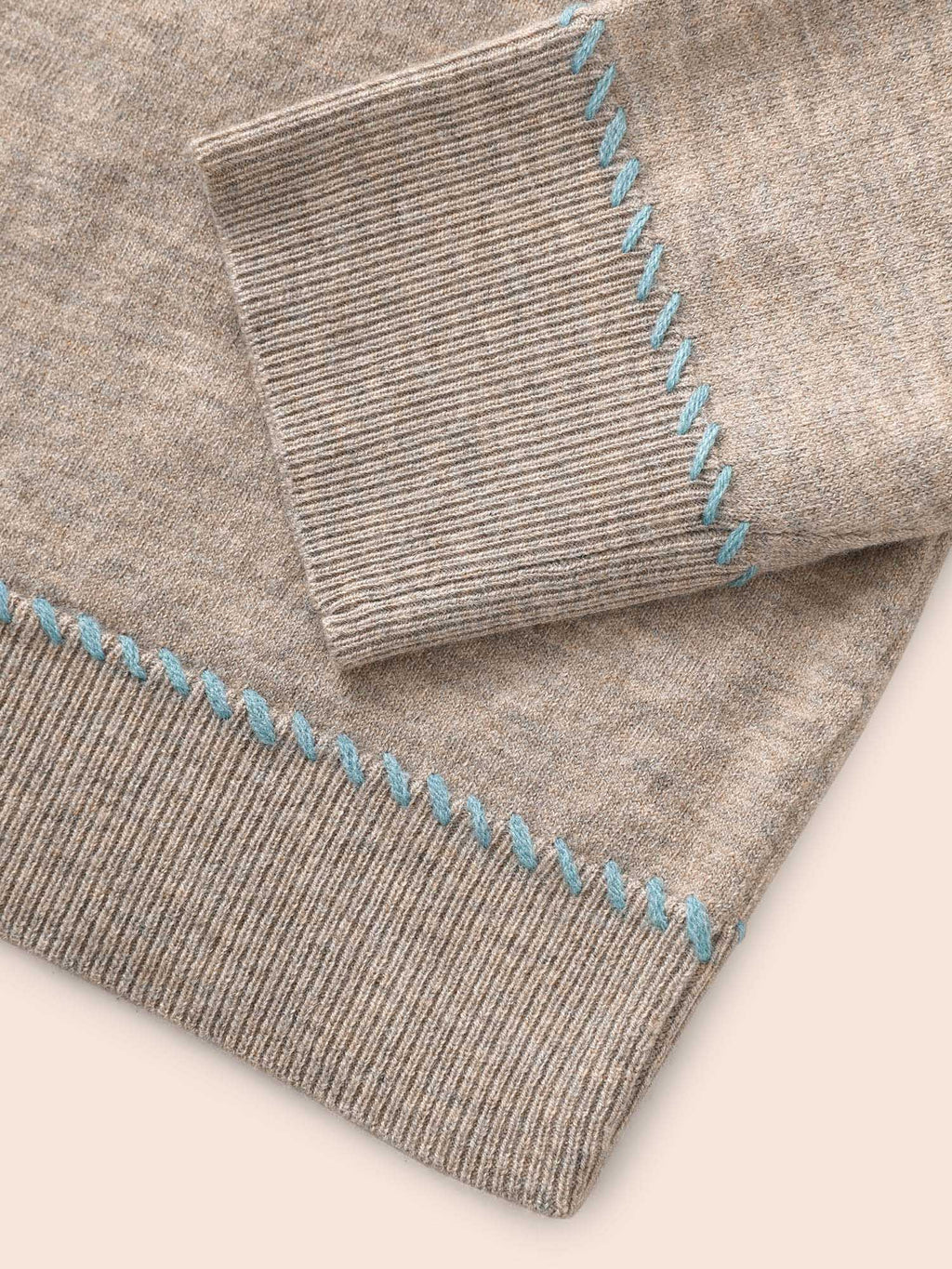 Anti-Pilling Round Neck Contrast Trim Pullover