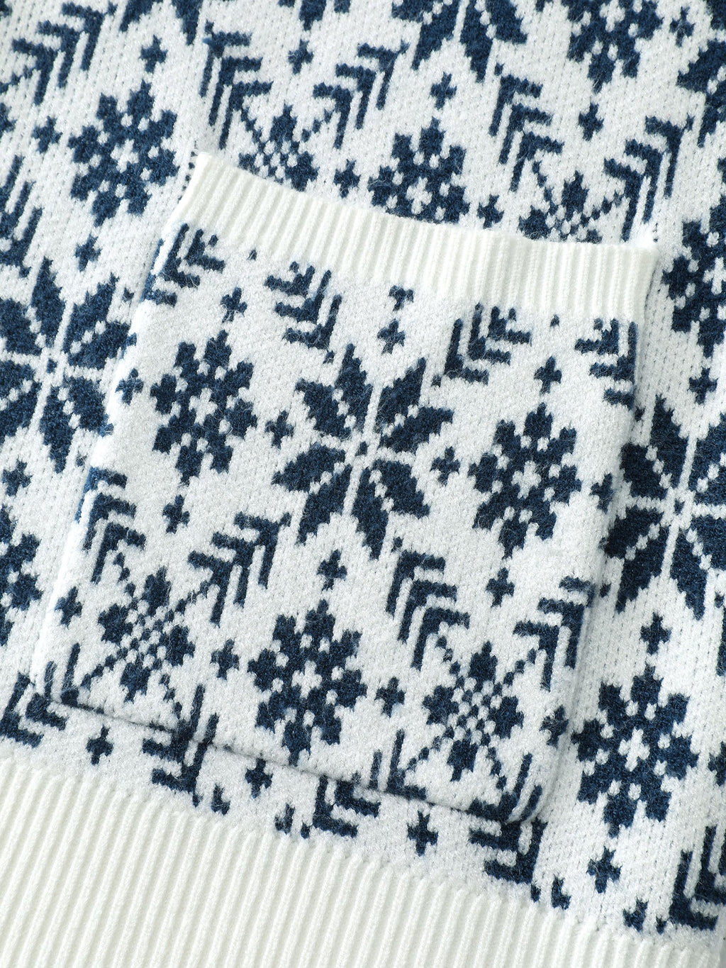 Supersoft Snowflake Jacquard Pattern Pockets Knit Cardigan