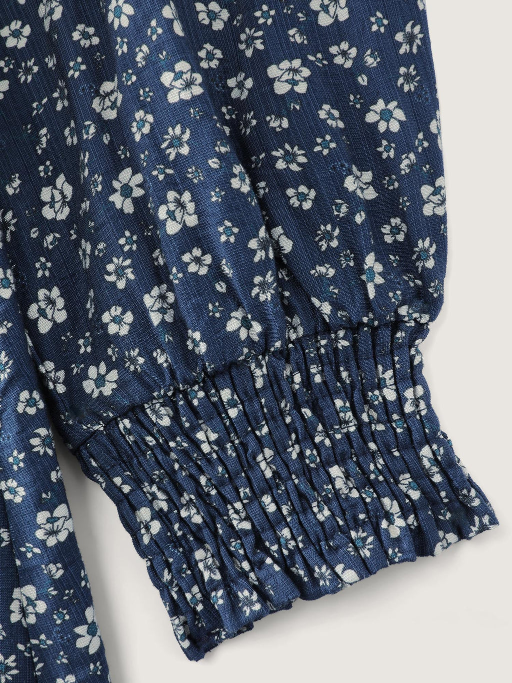 Corset Detail Shirred Floral Pockets Midi Dress