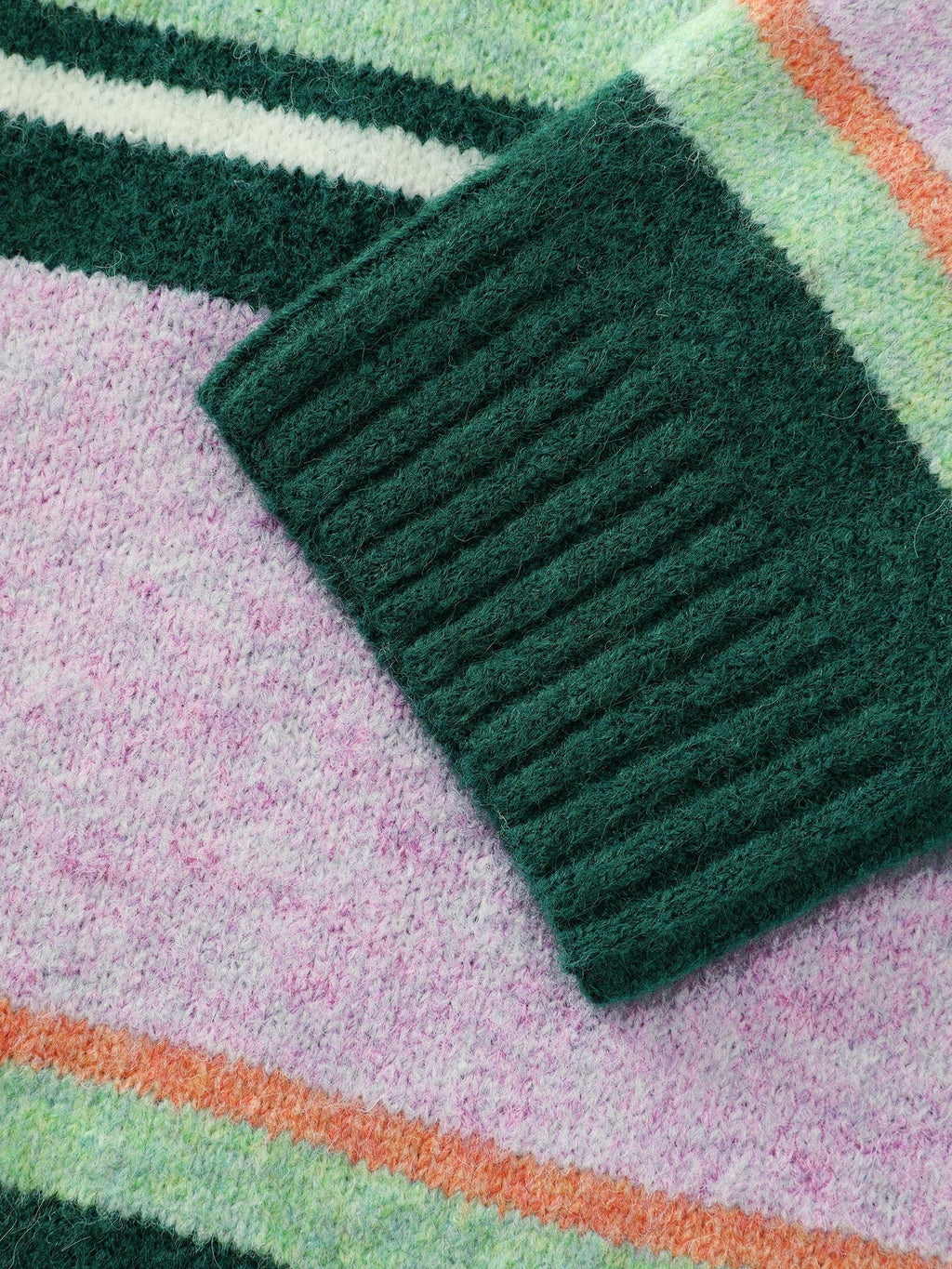 Colorful Stripe Drape Turtleneck Sweater Dress