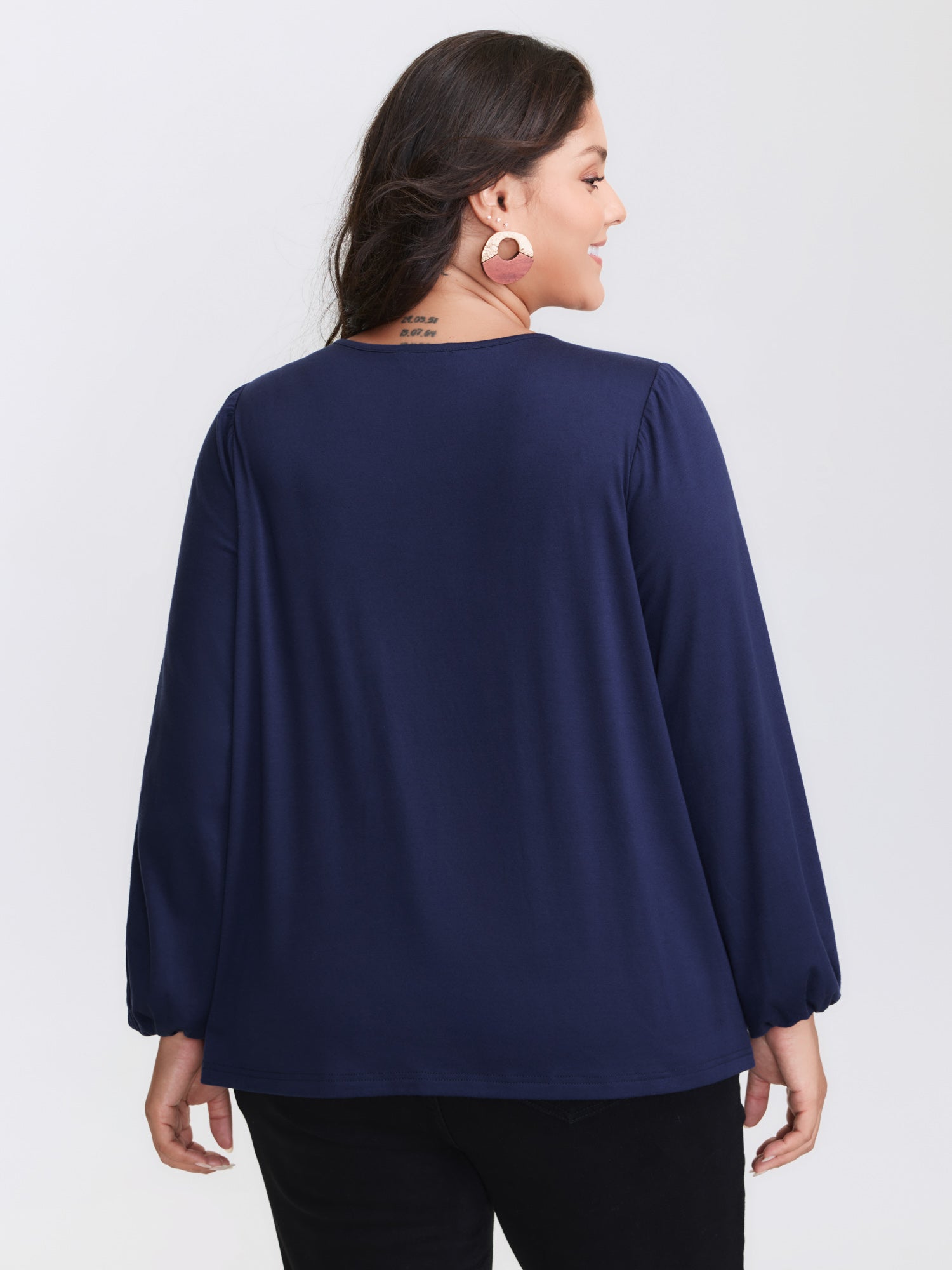 Boho Embroidery Stretchy Knit Top