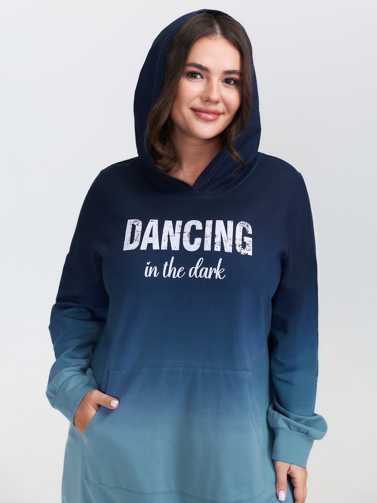 Dancing in the Dark Hooded Midi Dress