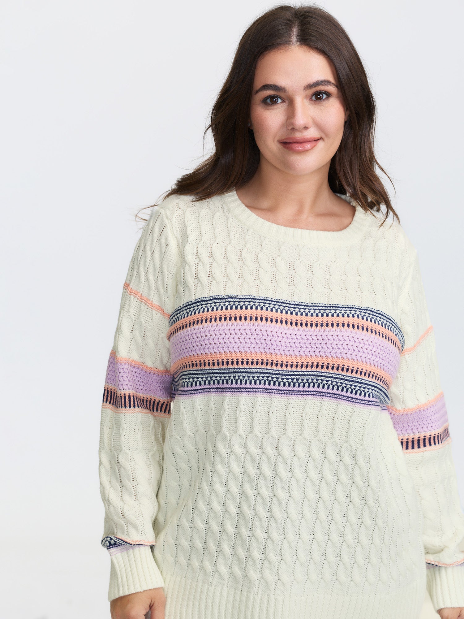 Boho Pattern Jacquard Pullover