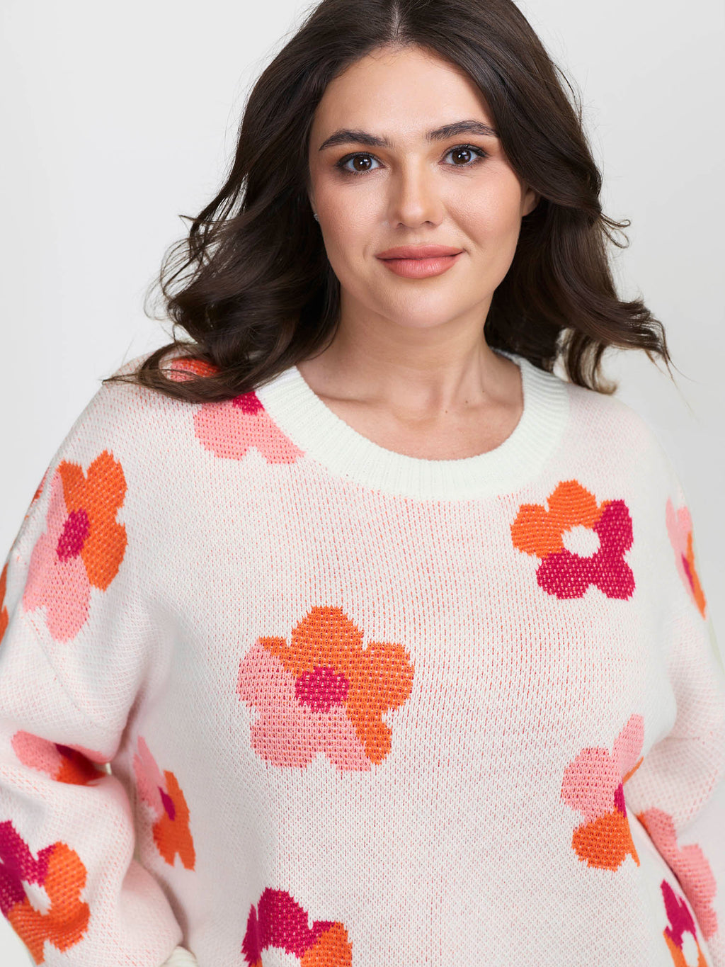 Colorful Floral Jacquard Pullover