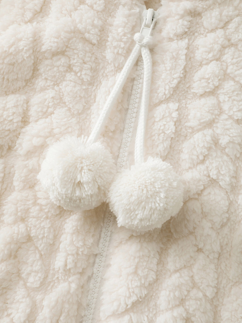 Fleece Zipper Hooded Sleep Jumpsuit