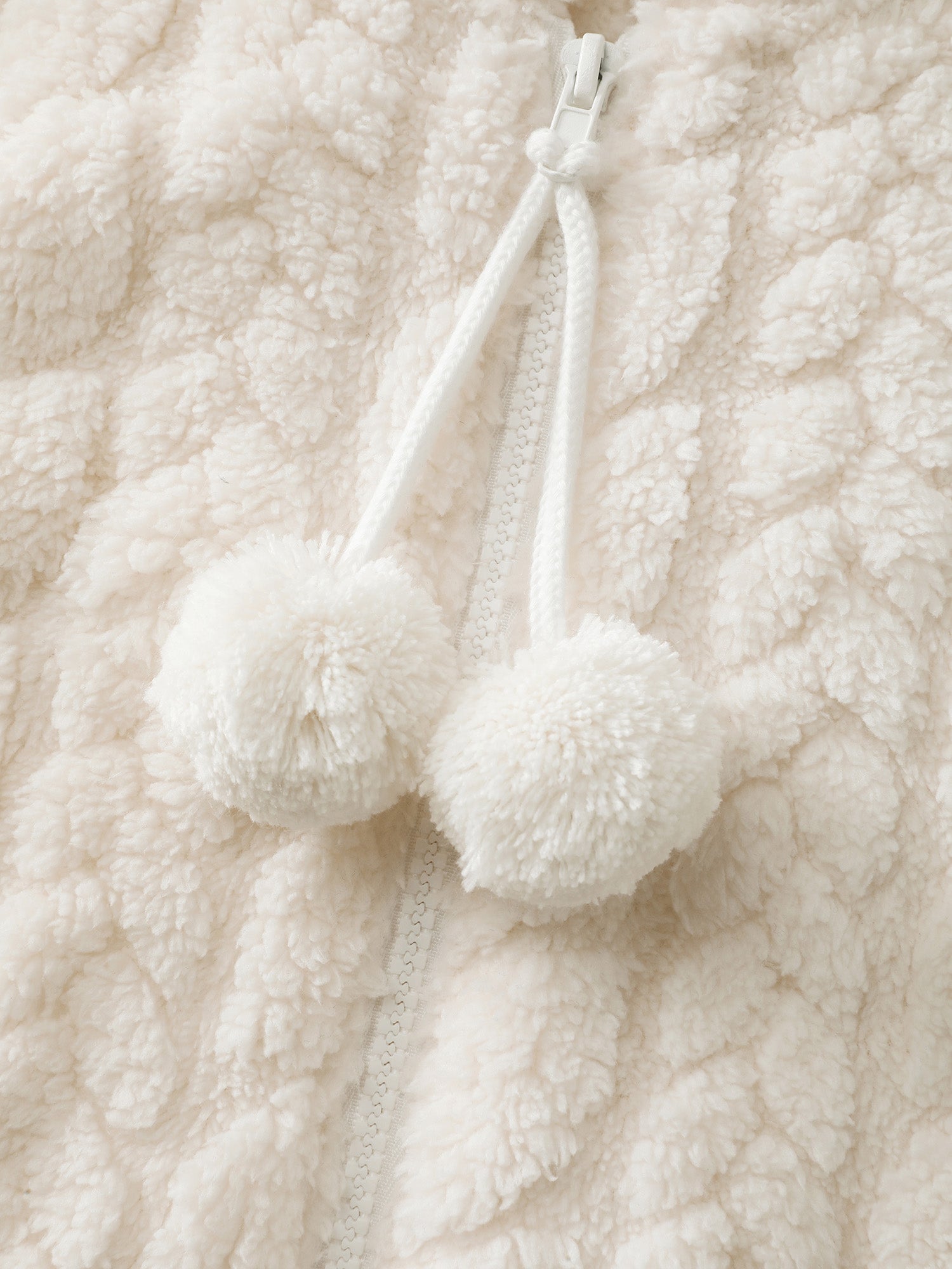 Fleece Zipper Hooded Sleep Jumpsuit