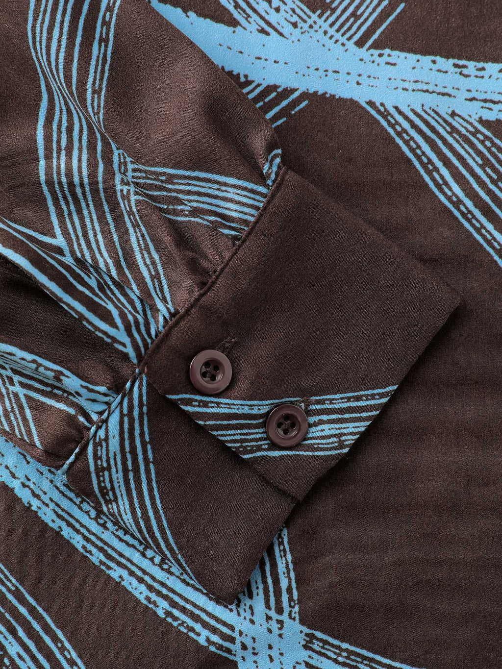 Abstract Print Drape Neckline Blouse