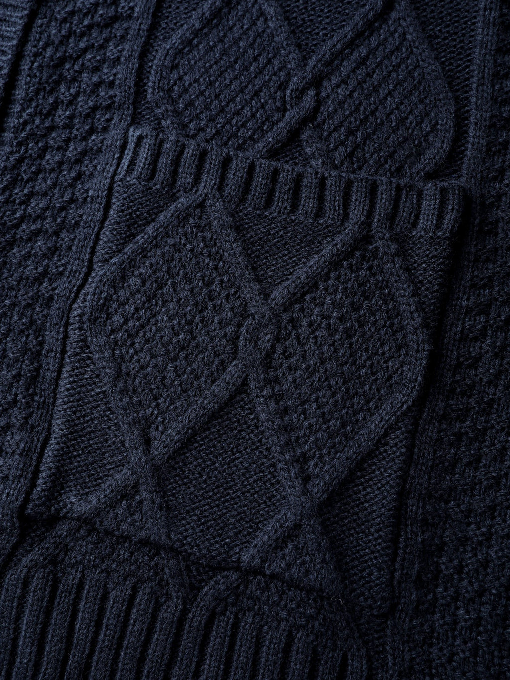 Cable Knit Button Pockets Cardigan