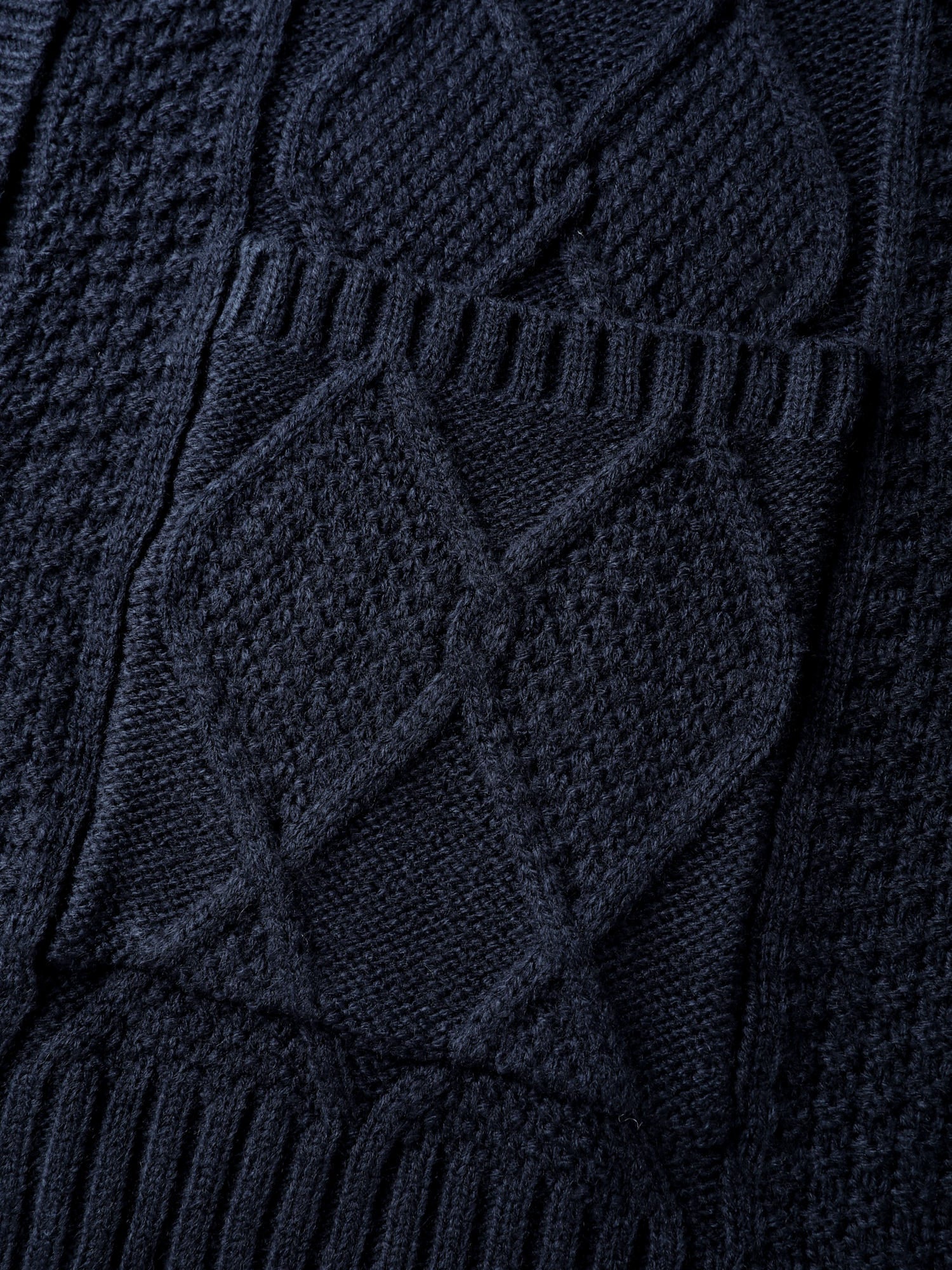 Cable Knit Button Pockets Cardigan